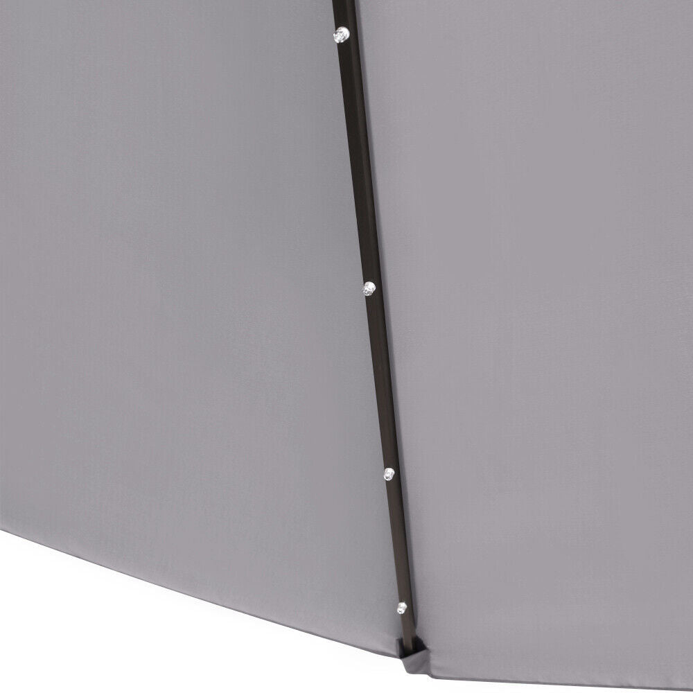 3M LED Powered Banana Parasol Outdoor Garden Hanging Cantilever Umbrella Crank