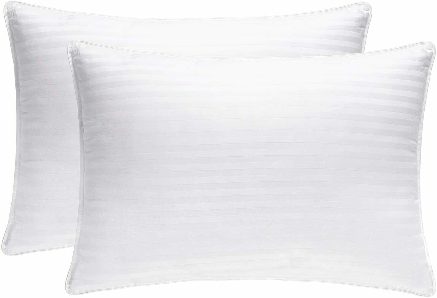 Extra Filled Pillows 2 Pack Hotel Quality Firm Deluxe Egyptian Stripe Pillows