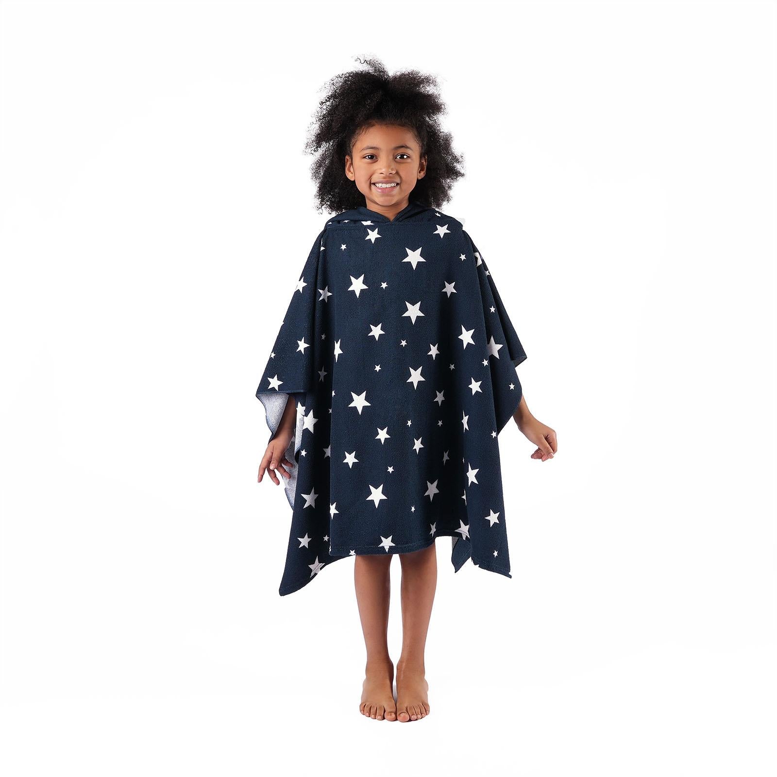 Kids Poncho Beach Towel Hooded Quick Dry Microfibre Holiday Swimming Absorbent