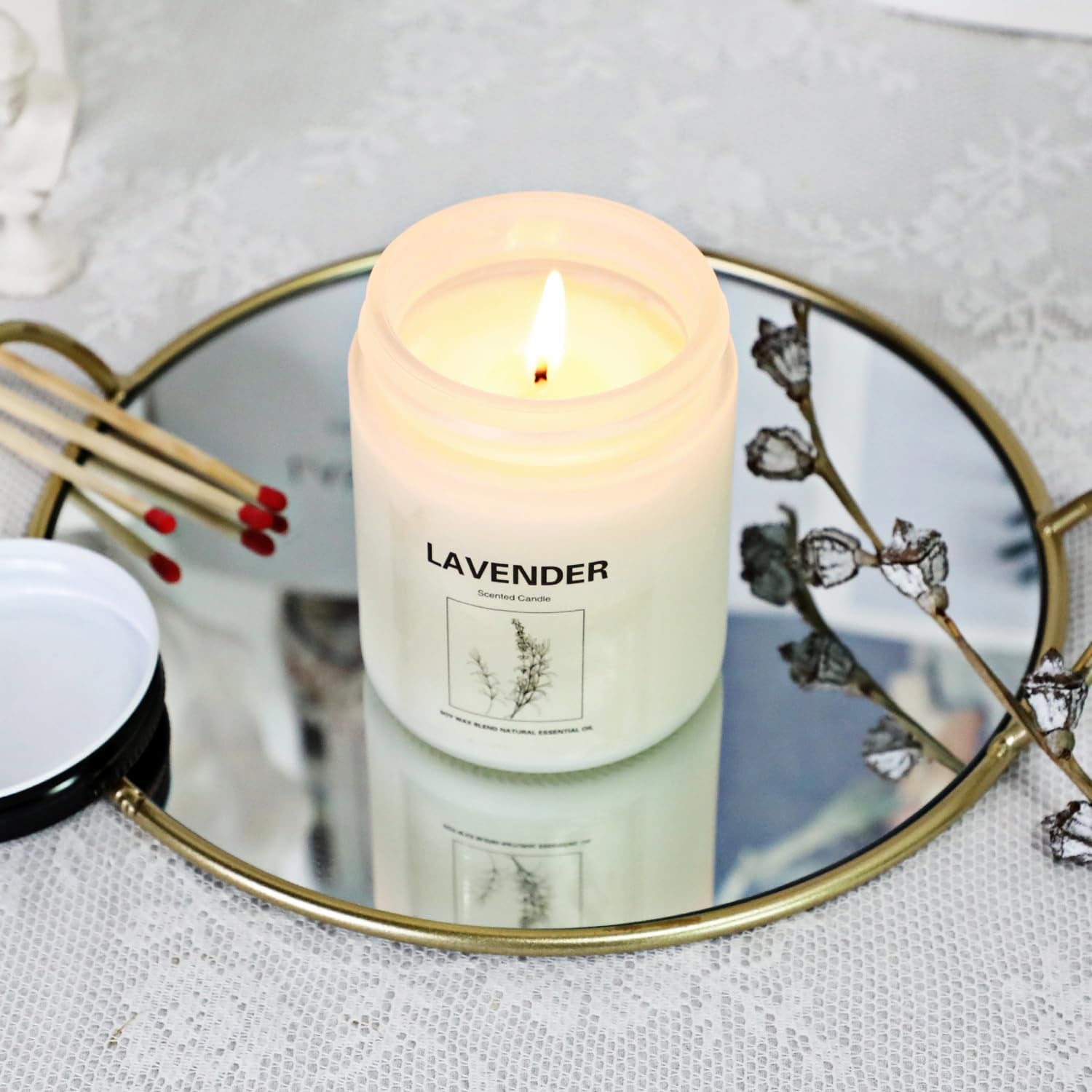 Candles | Candles for Home Scented | 2 Pack 7.1Oz Natural Soy Wax Aromatherapy Candles | over 120 Hours of Burn Time | Christmas Scented Candles Gifts Sets for Women | Apple Cinnamon Candles