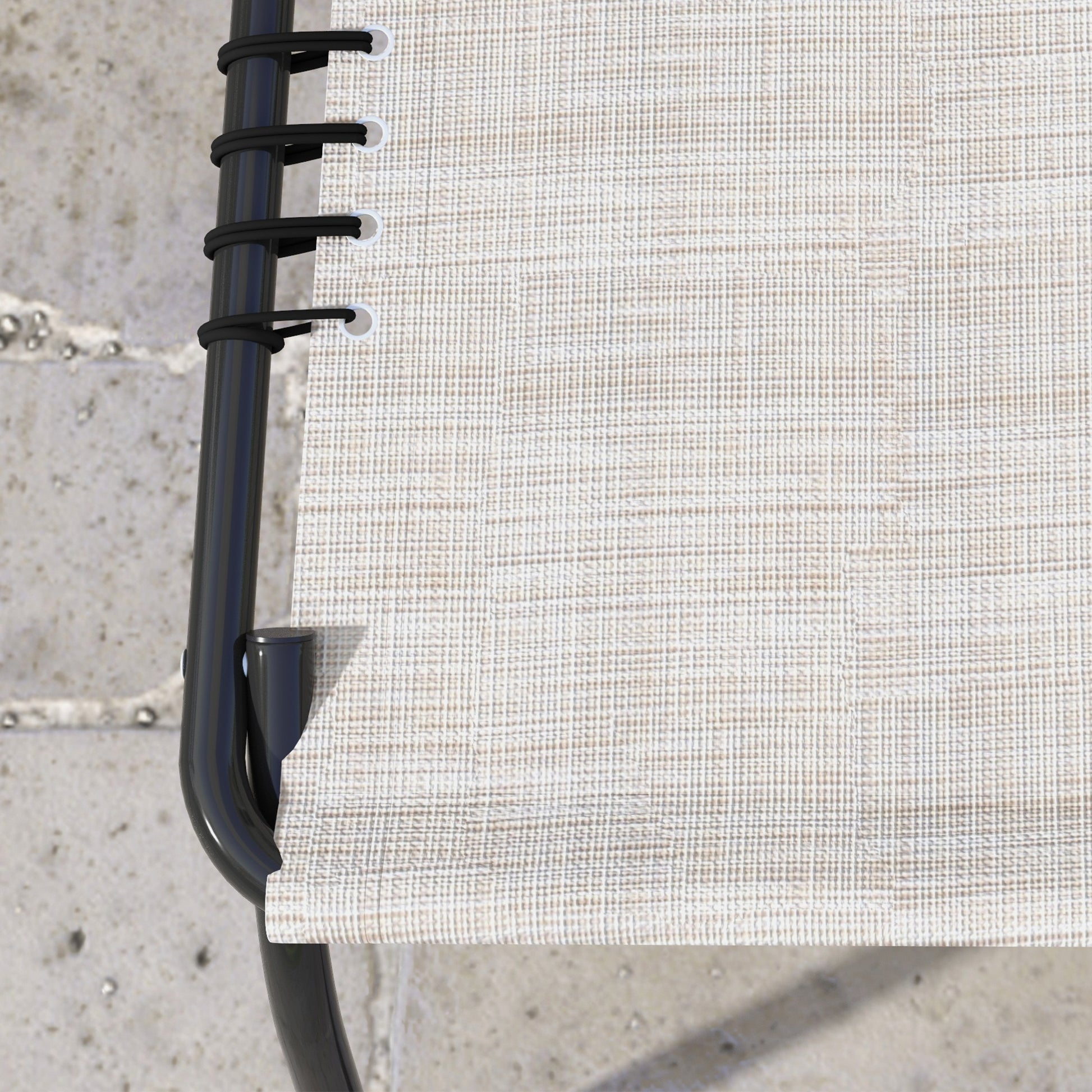 2 Pcs Beach Chaise Lounge 4 Adjustable Positions Sleeping Bed