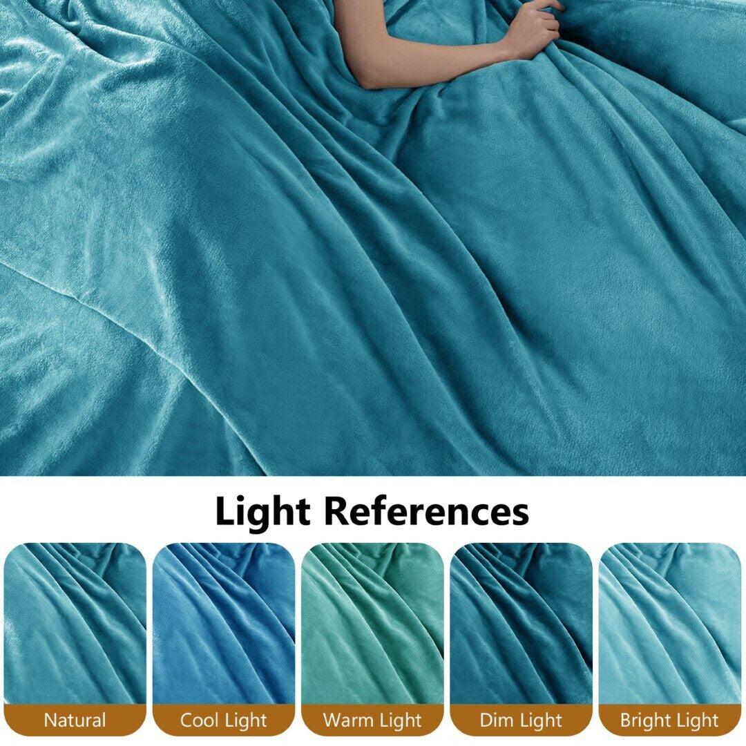 Large Fleece Blanket Throw Reversible Soft Warm Bed Sofa Blanket Double & King