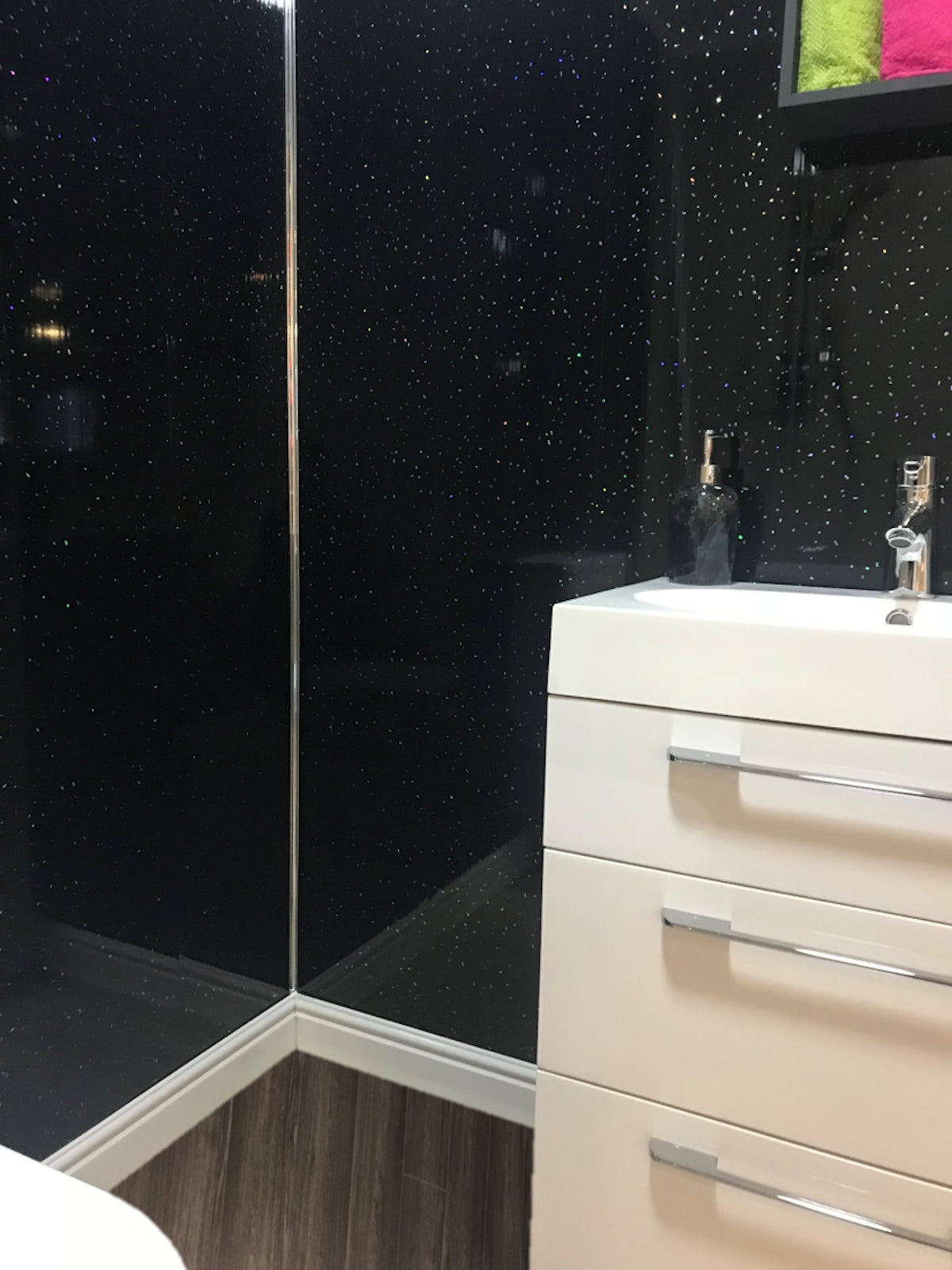 10 White Black Grey Sparkle & Marble Shower Wall Panels PVC Bathroom Cladding