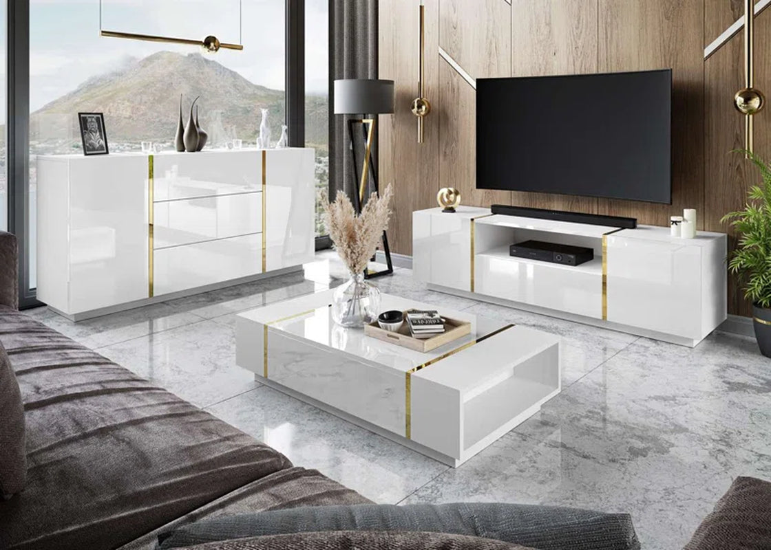 ONYX Living Room Set White High Gloss