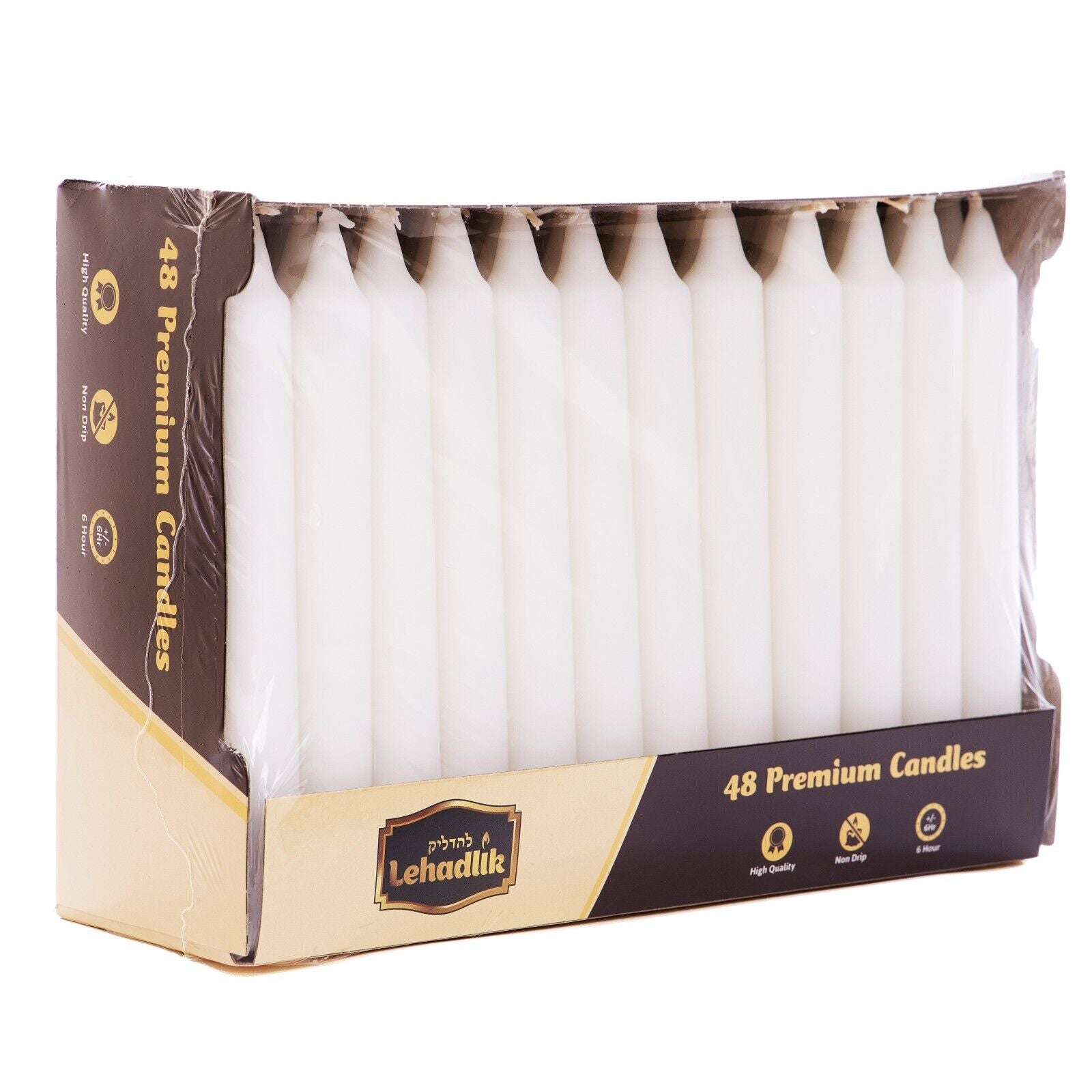 4 X 48 High Quality Unscented White Premium Dinner Table Candles ±6Hr Burn Time