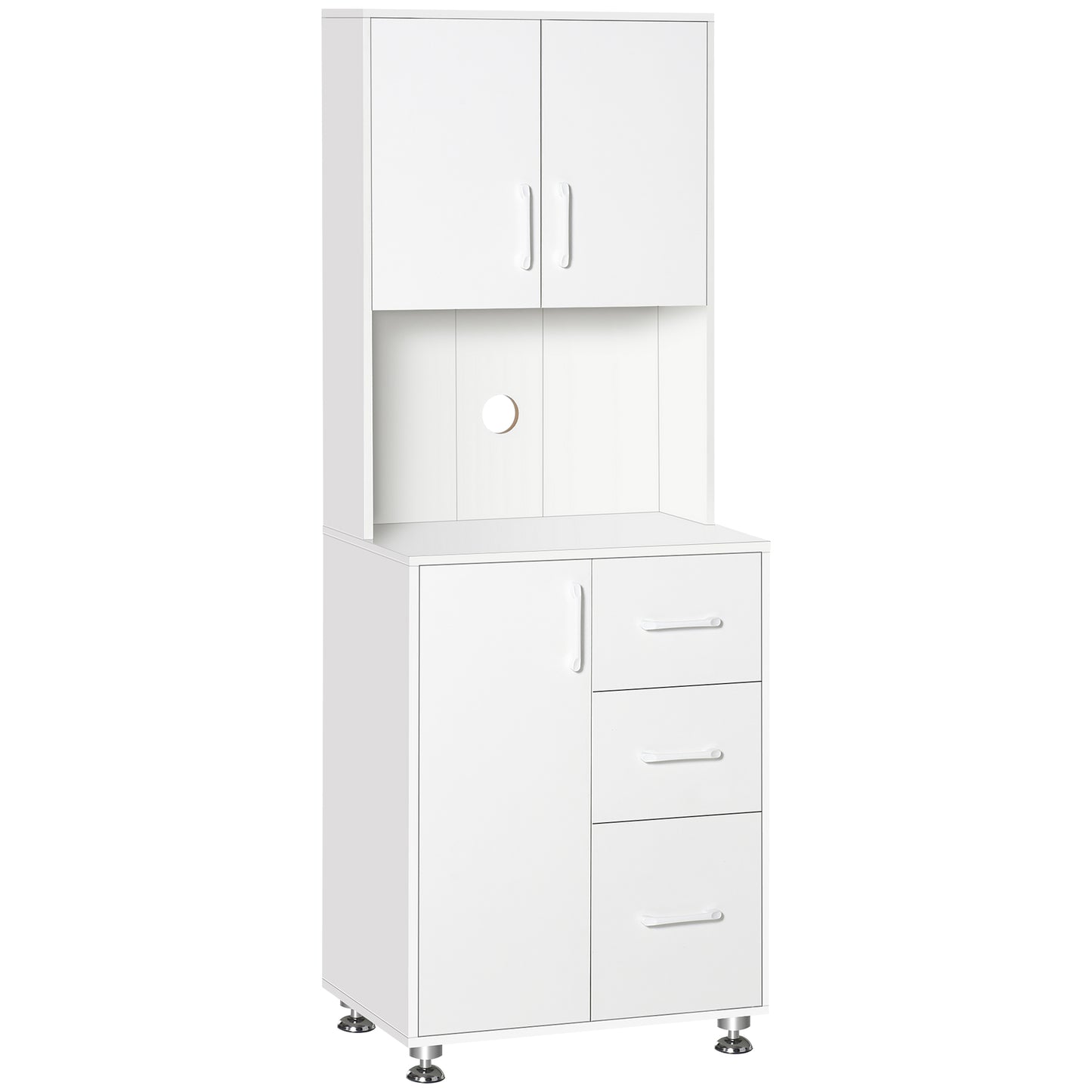 Modern Kitchen Cupboard with Storage Cabinets, 3 Drawers for Living Room