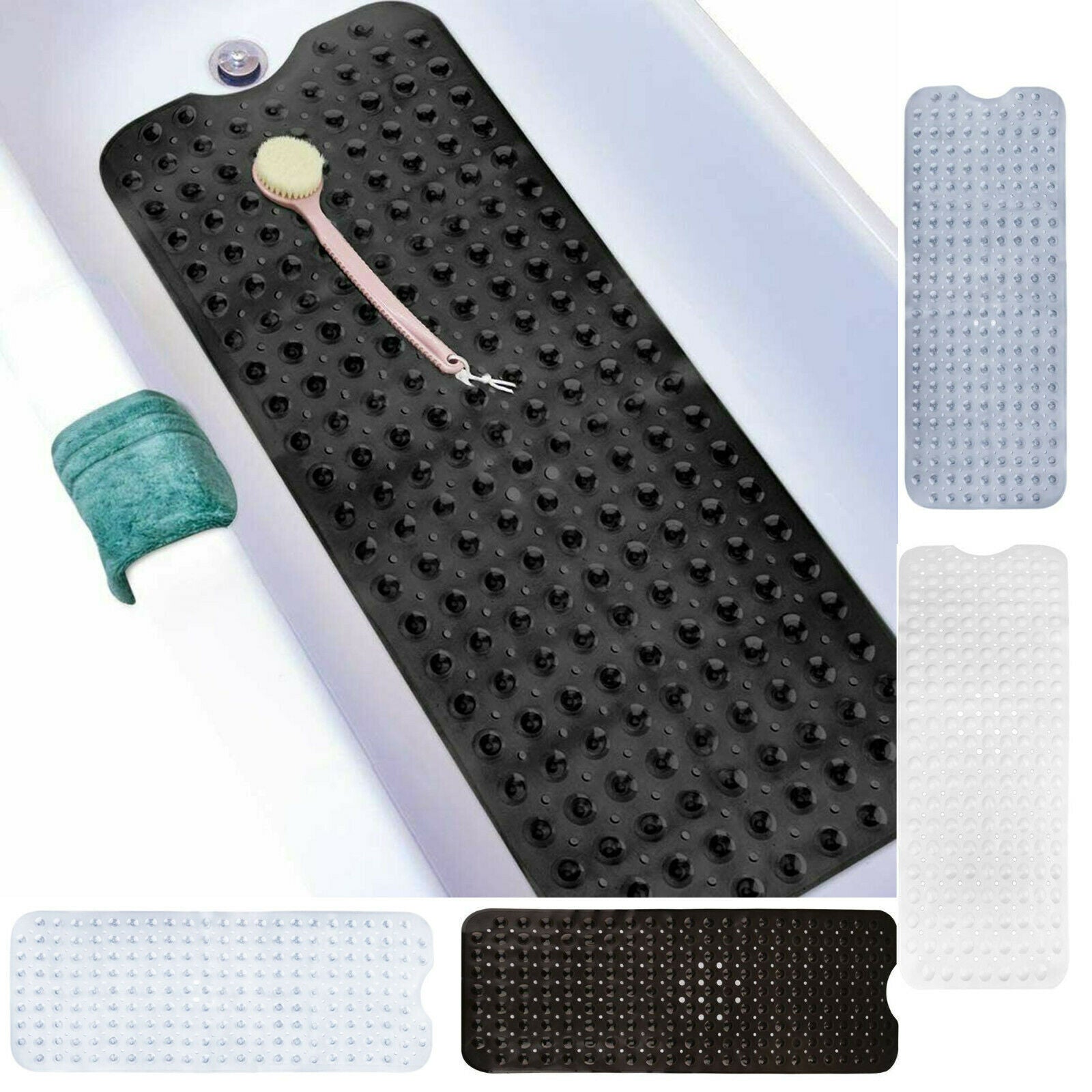 EXTRA LARGE NON-SLIP BATH MAT BATHTUB BATHROOM SHOWER MAT RUBBER STRONG SUCTION