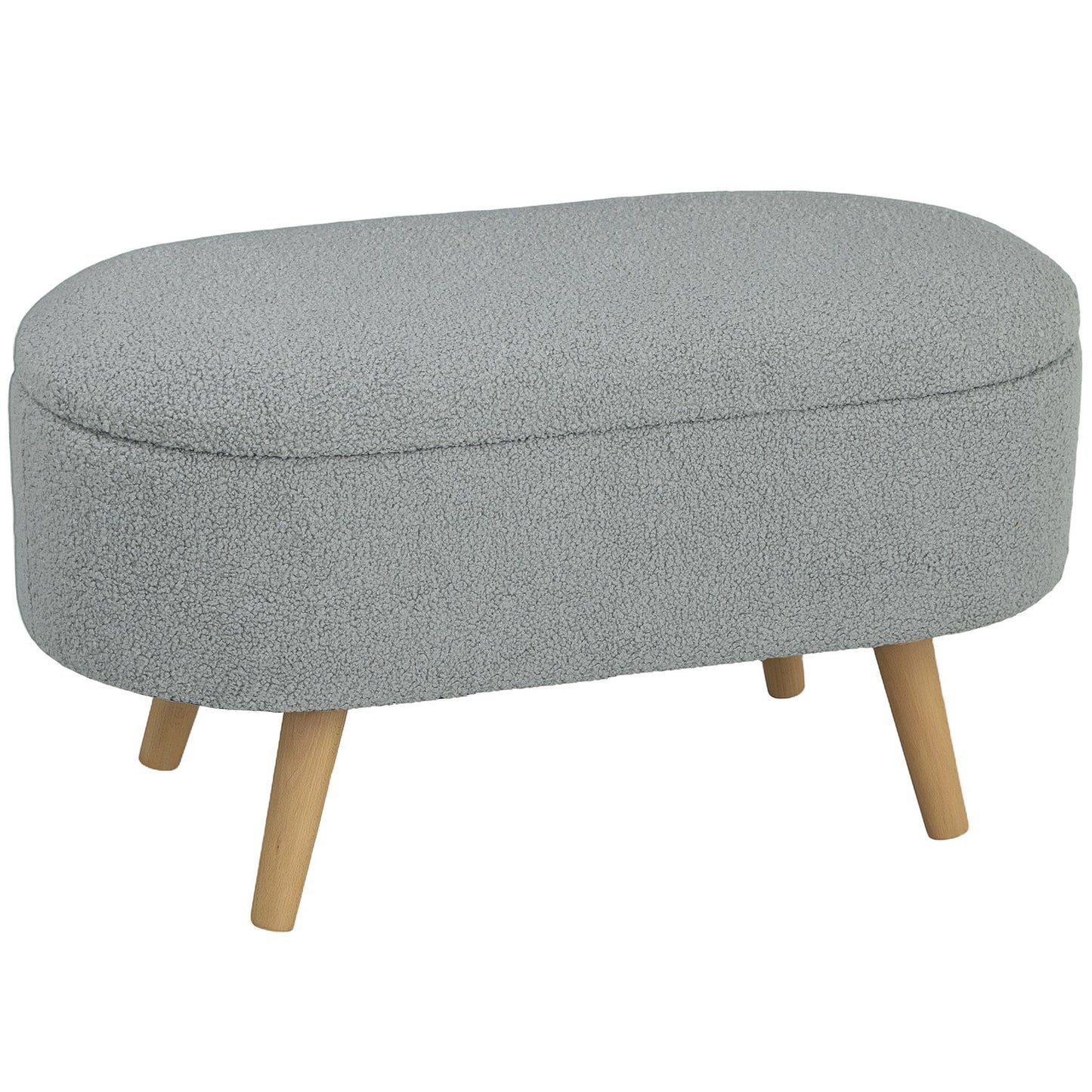 HOMCOM Ottoman Storage Bench for Hallway, Living Room, Charcoal Grey