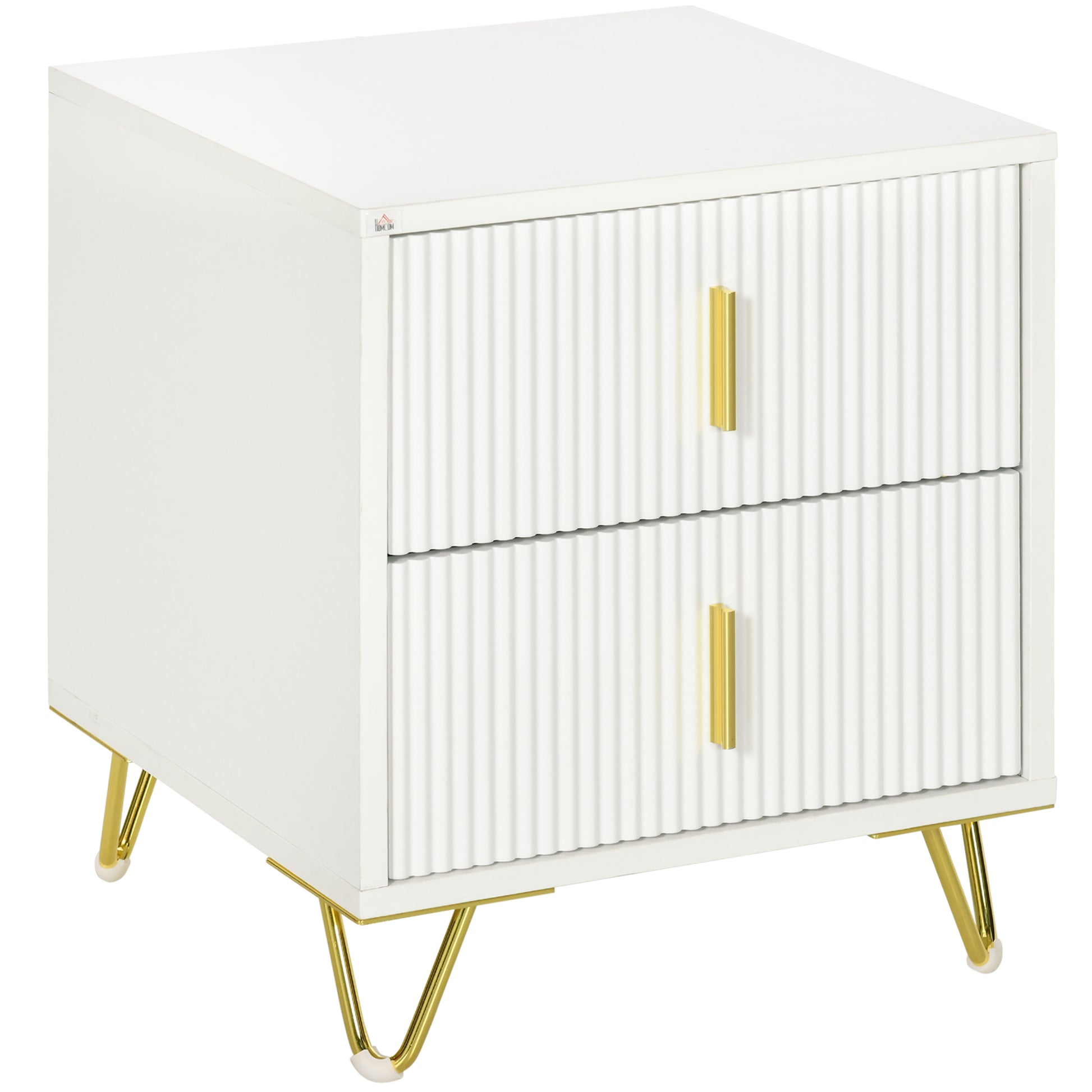 Small Chest of Drawers, Dresser with Handles Living Room White