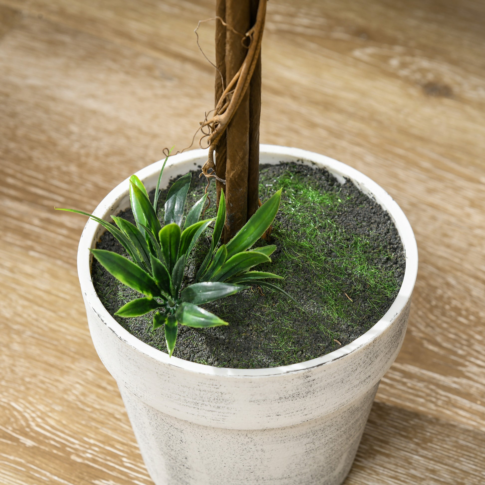 Set of 2 Decorative Artificial Plants Ball Trees with Flower