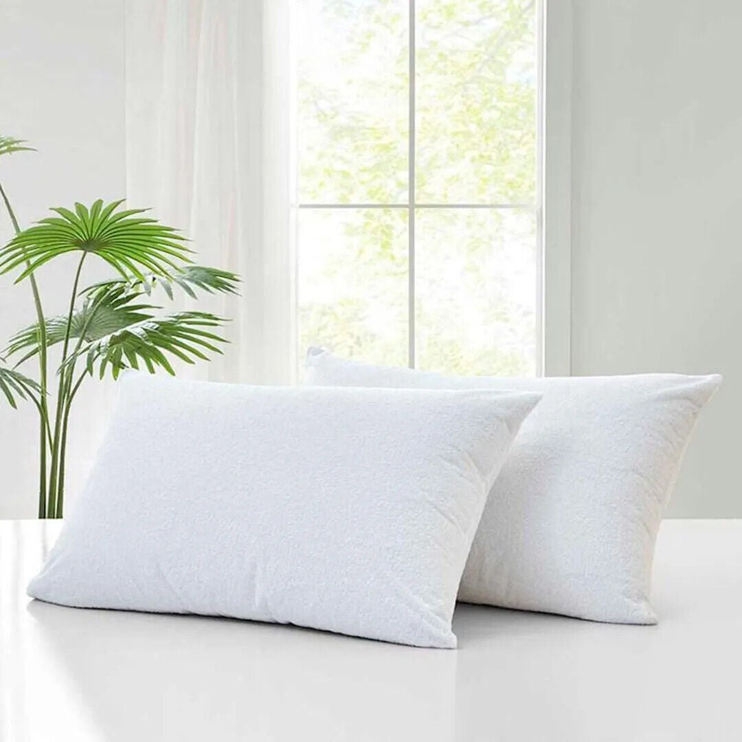 Pack of 4 Zipped WATERPROOF QUILTED Pillow Protectors Hypoallergenic Soft Covers