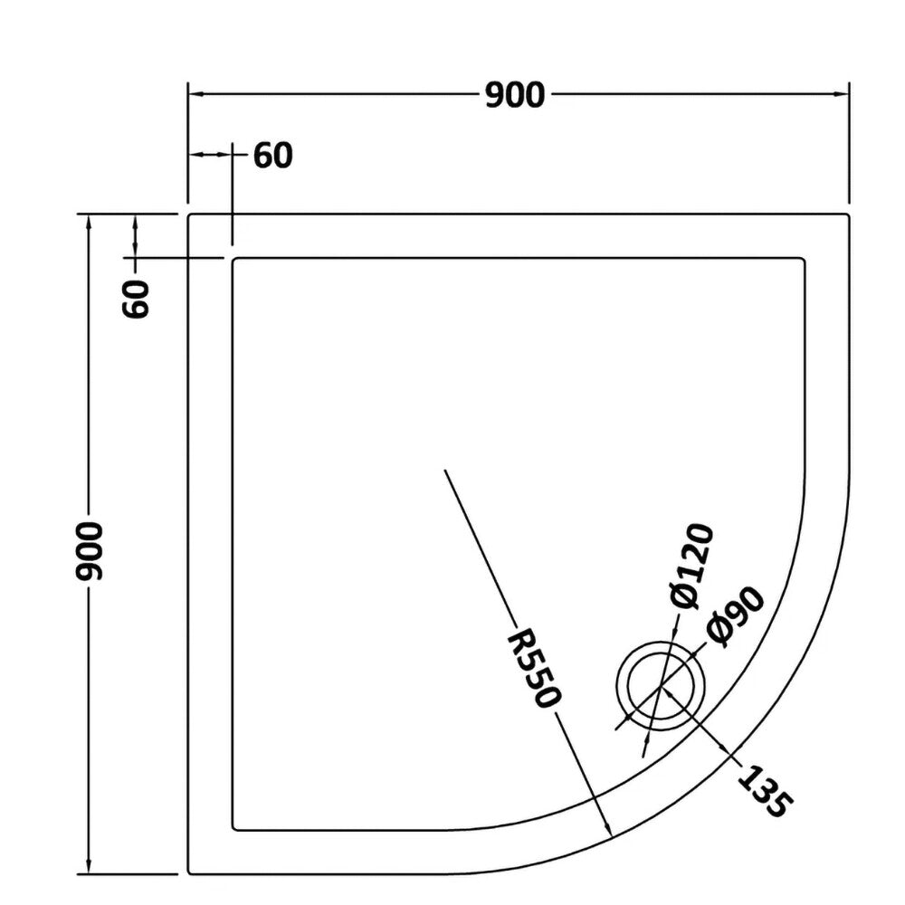 Saturn Black Framed Quadrant 1850 X 870 Corner Shower Enclosure & Tray