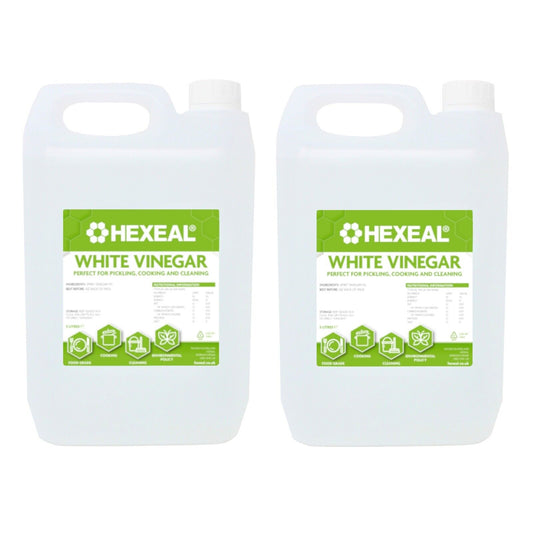 Hexeal White Vinegar 2 X 5L - Food Grade - Cooking, Cleaning, Pickling & Baking