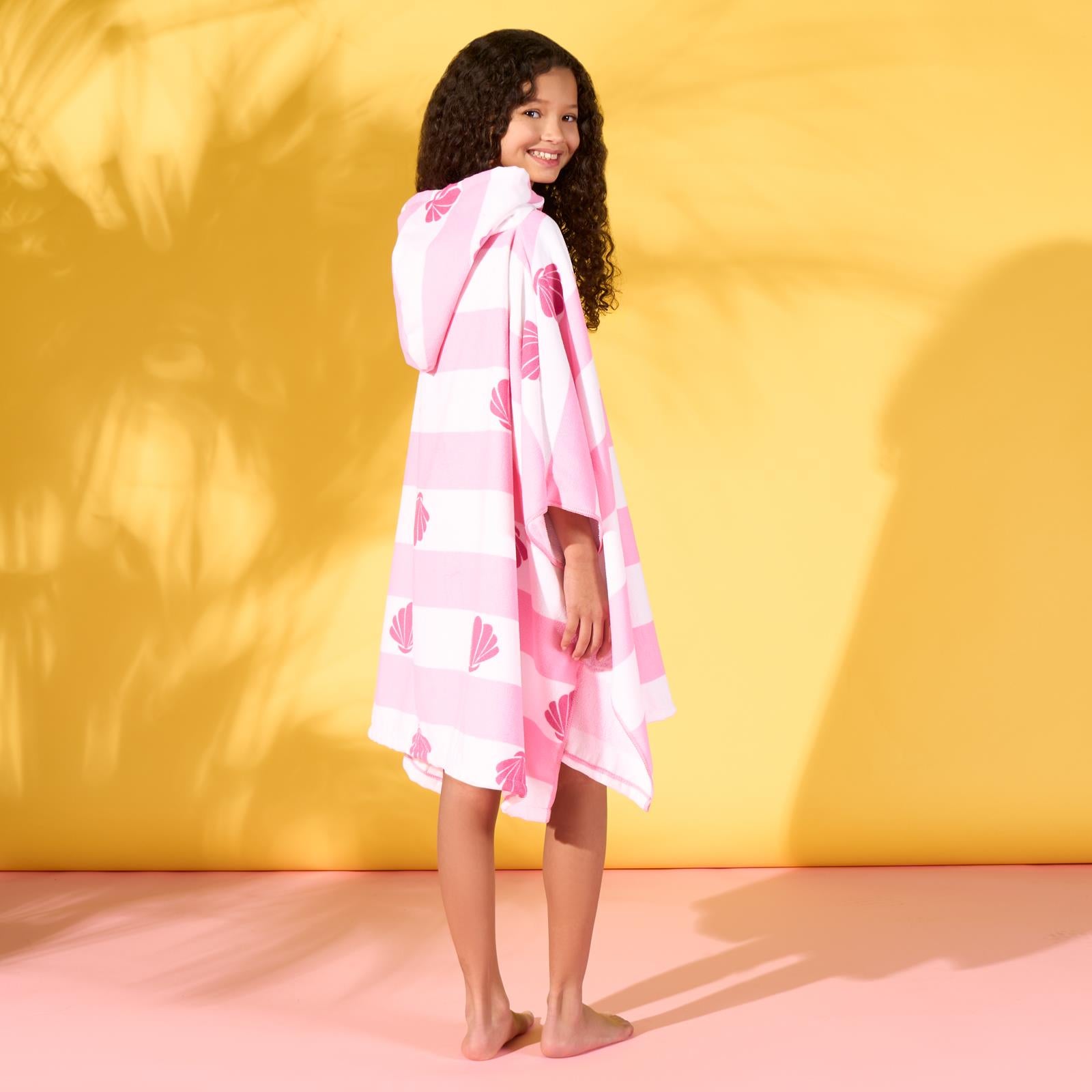 Kids Poncho Beach Towel Hooded Quick Dry Microfibre Holiday Swimming Absorbent