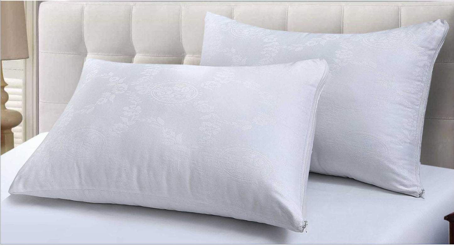 Pack of 4 Zipped WATERPROOF QUILTED Pillow Protectors Hypoallergenic Soft Covers