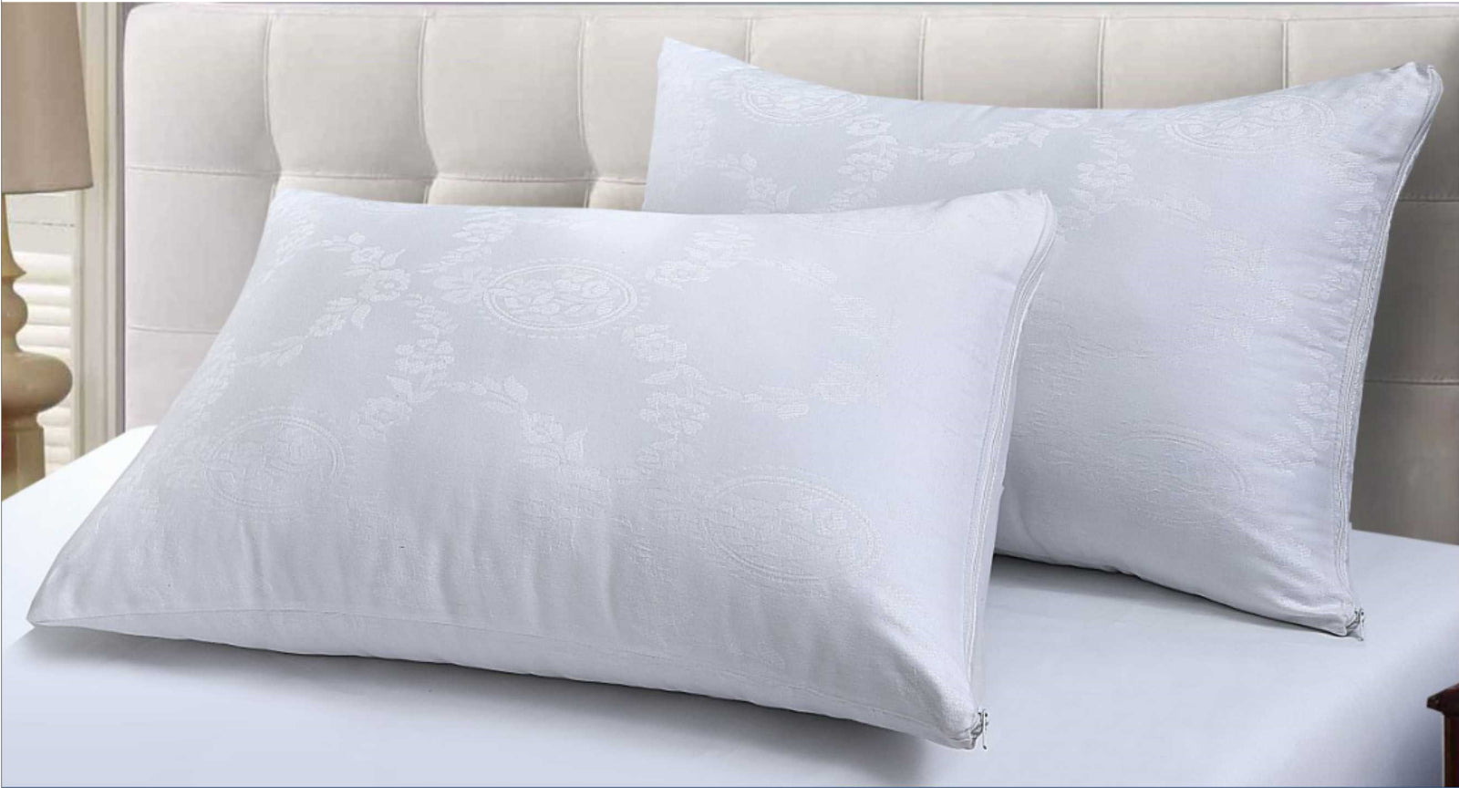 Pack of 4 Zipped WATERPROOF QUILTED Pillow Protectors Hypoallergenic Soft Covers