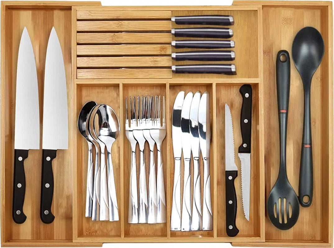 Bamboo Rectangle Flatware Caddy