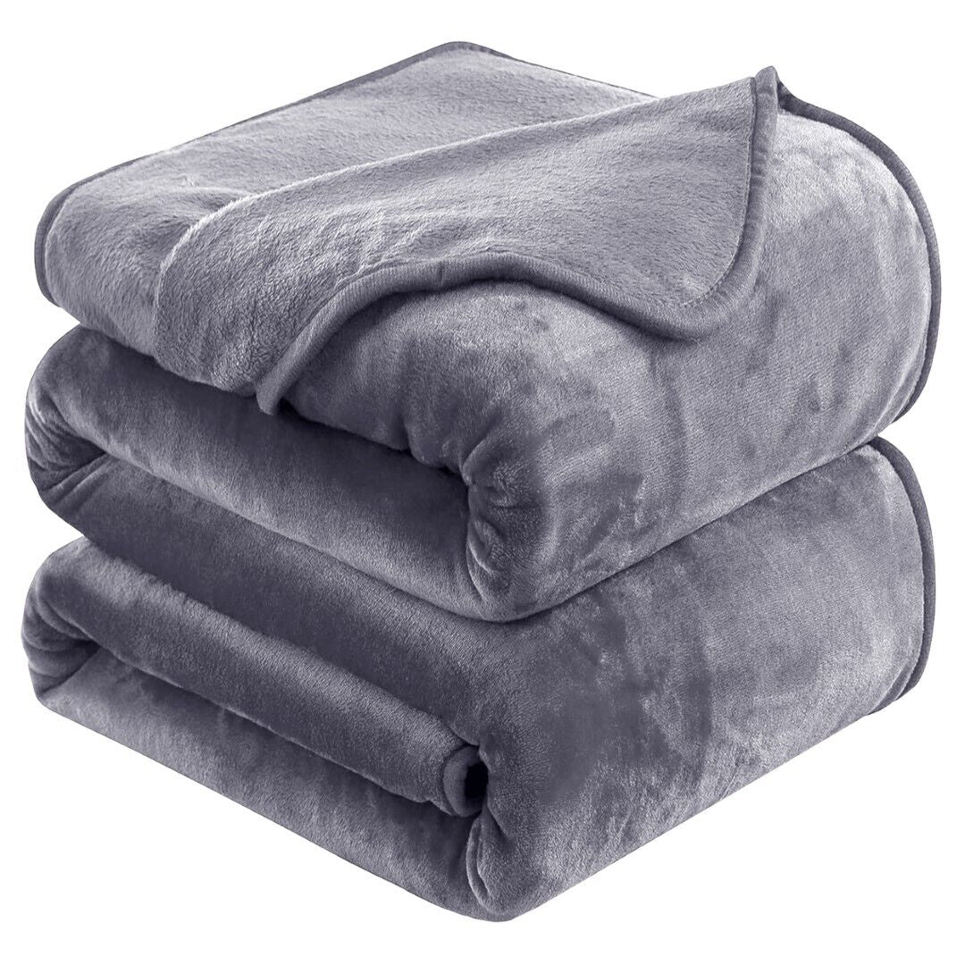 Large Fleece Blanket Throw Reversible Soft Warm Bed Sofa Blanket Double & King