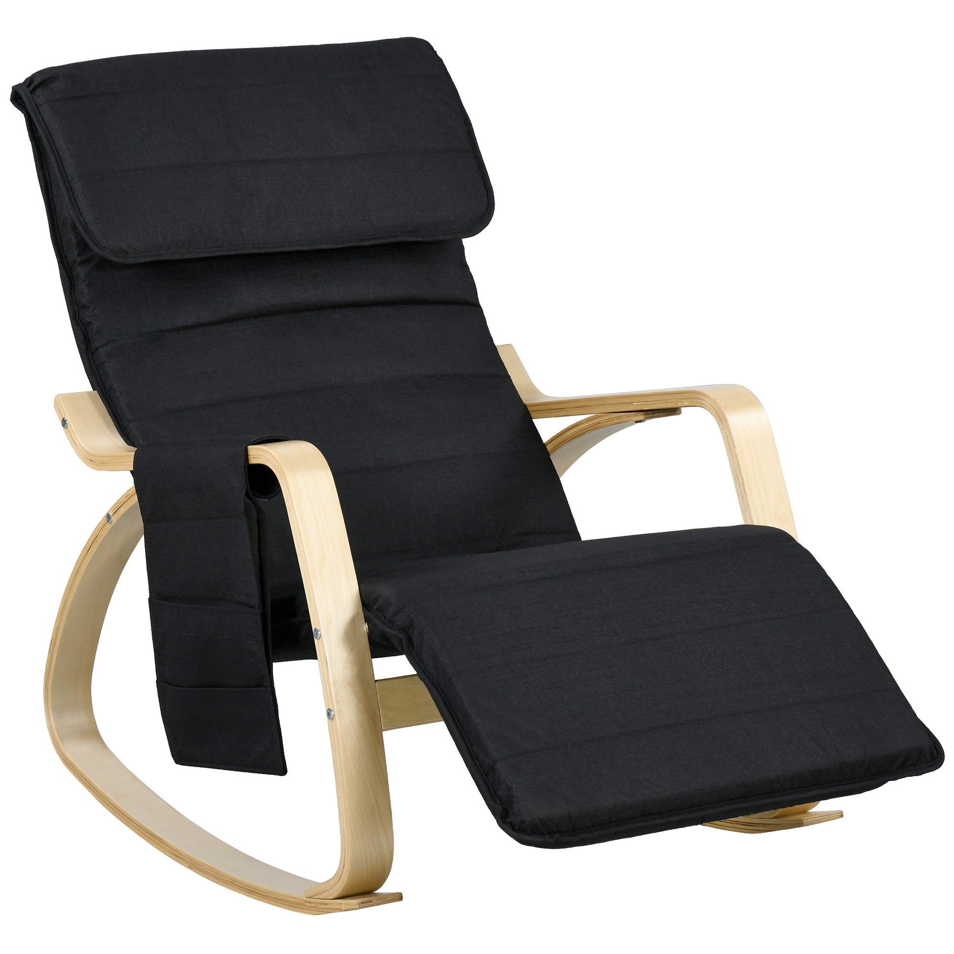 Modern Rocking Lounge Chair Recliner with Adjustable Footrest