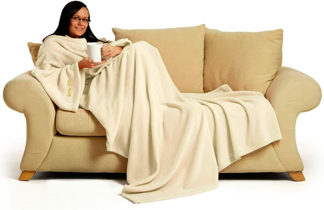Genuine Snug Rug DELUXE ™ ADULT Cosy Warm SLEEVED Arms Blanket Fleece Official