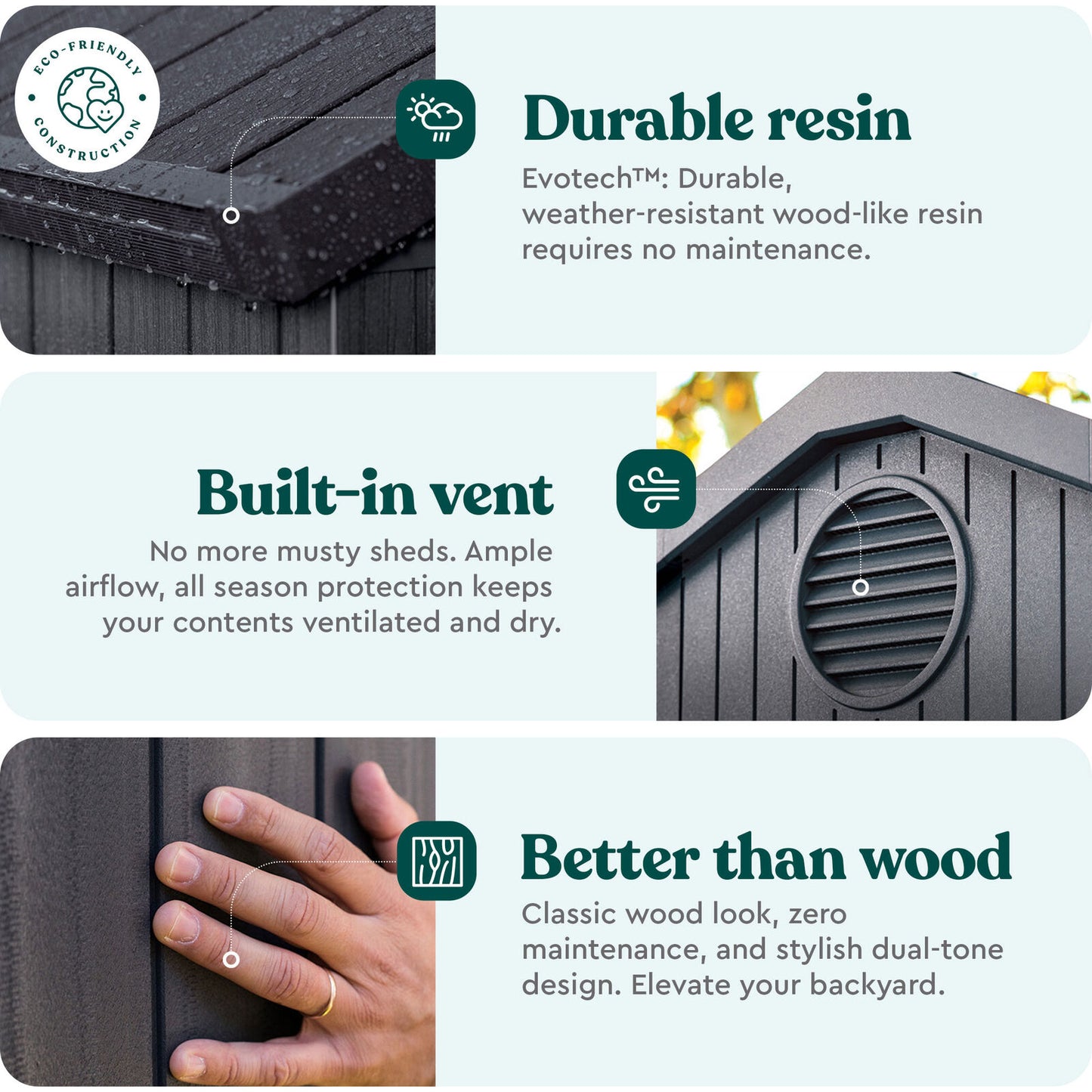 Keter Darwin Outdoor Garden Tool Storage Shed W/Window