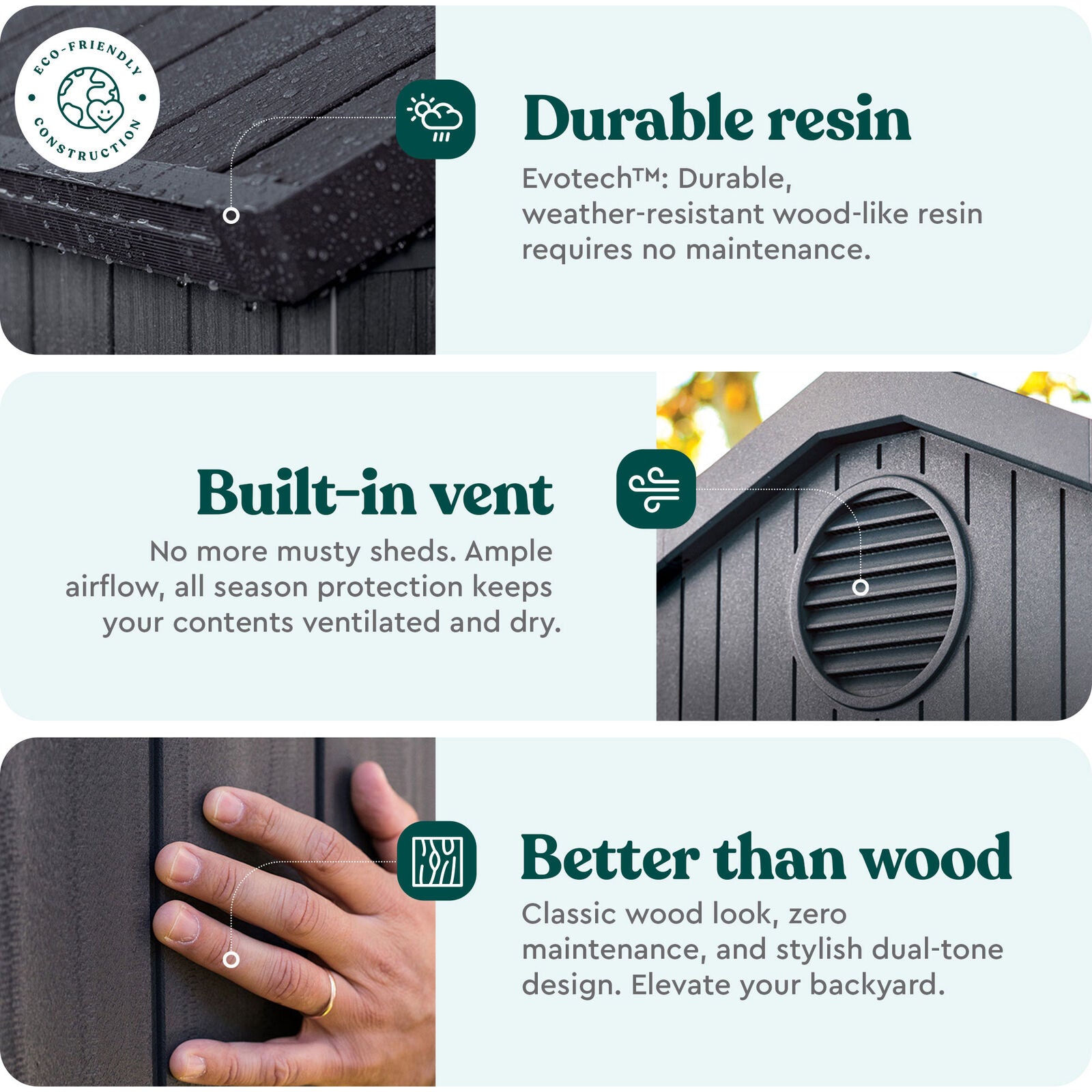 Keter Darwin Outdoor Garden Tool Storage Shed W/Window