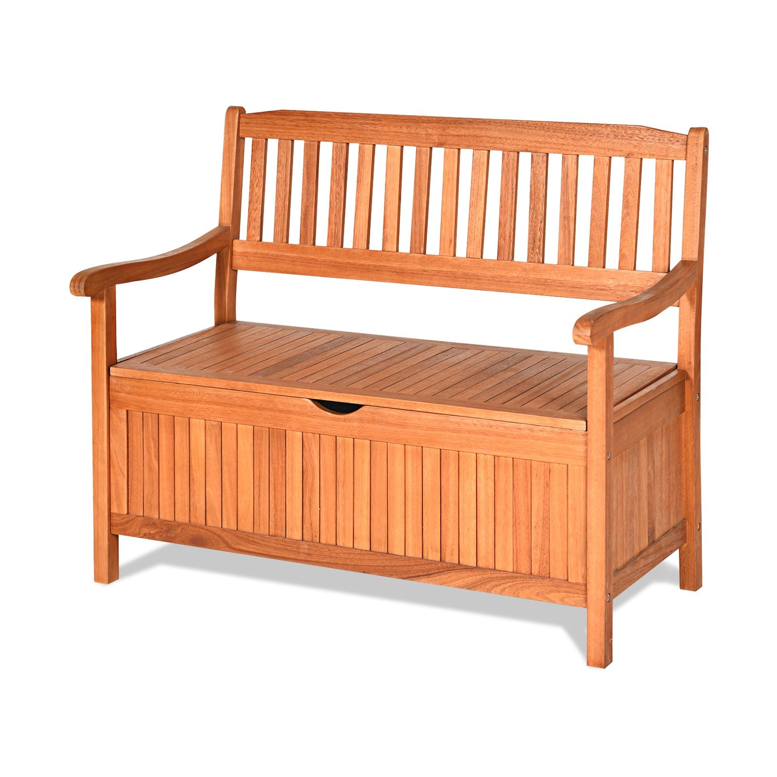 Multifunctional Patio Storage Bench 125L Eucalyptus Storage Seat