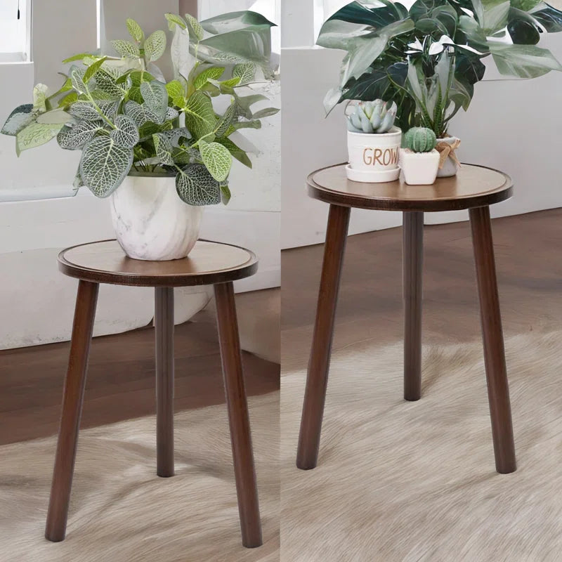 Nalanee Plant Stand 2-Piece Wooden Bamboo Outdoor Furniture Side End Tables Living Room