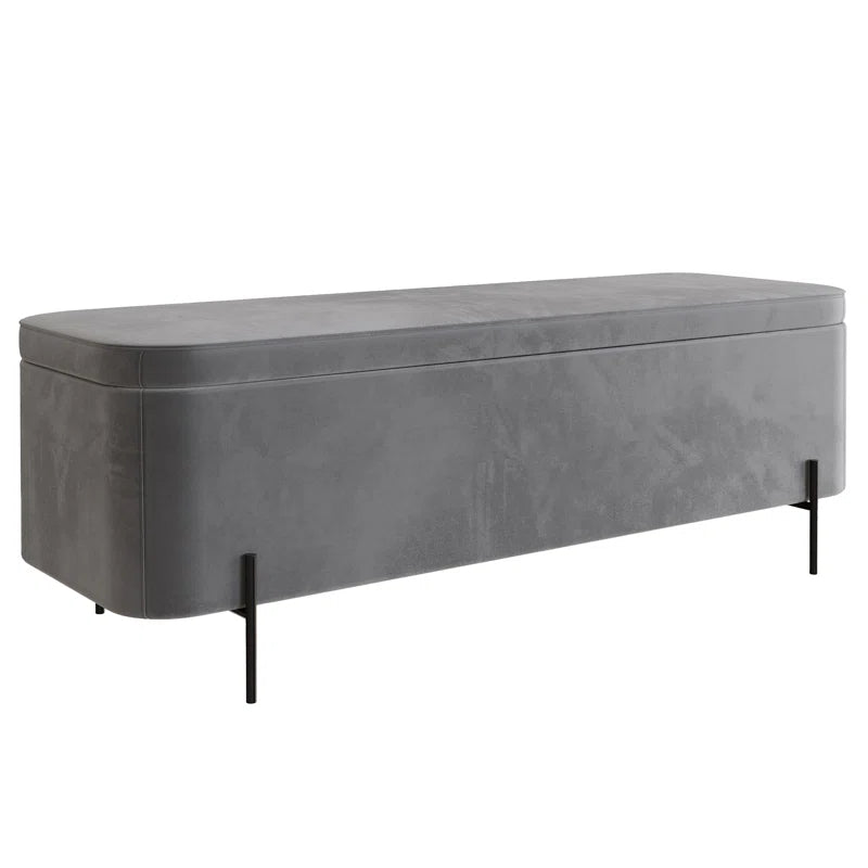 Analisha Velvet Upholstered Storage Bench