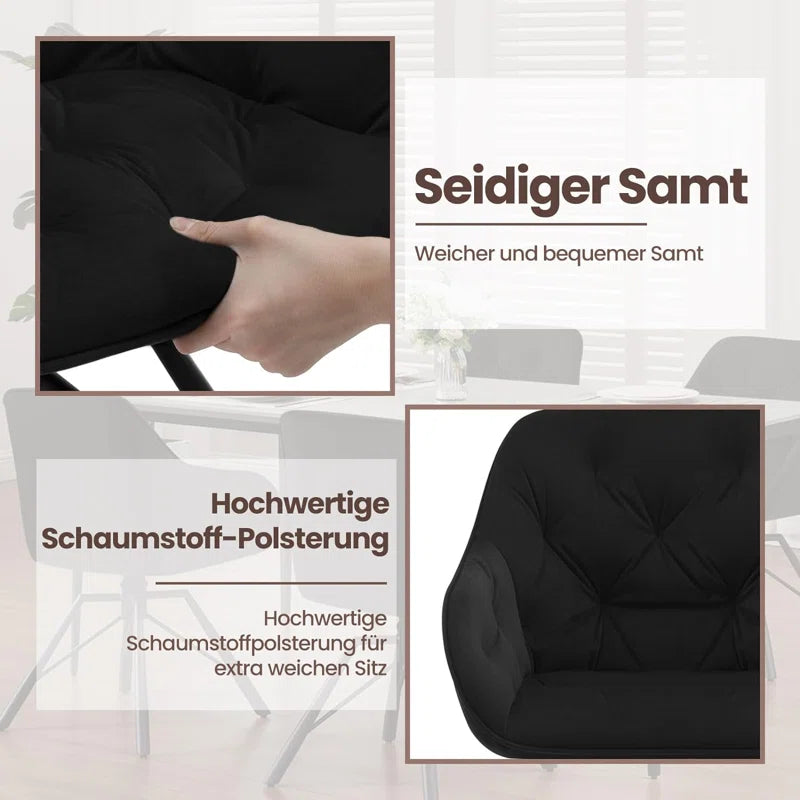 Dining Chair Swiveling, 1X Swivel Chair with Armrests, Dining Chair, Kitchen Chair, Upholstered Chair, Armchair, for Dining Room, Kitchen, Living Room, with Metal Legs, Velvet Cover, Cream