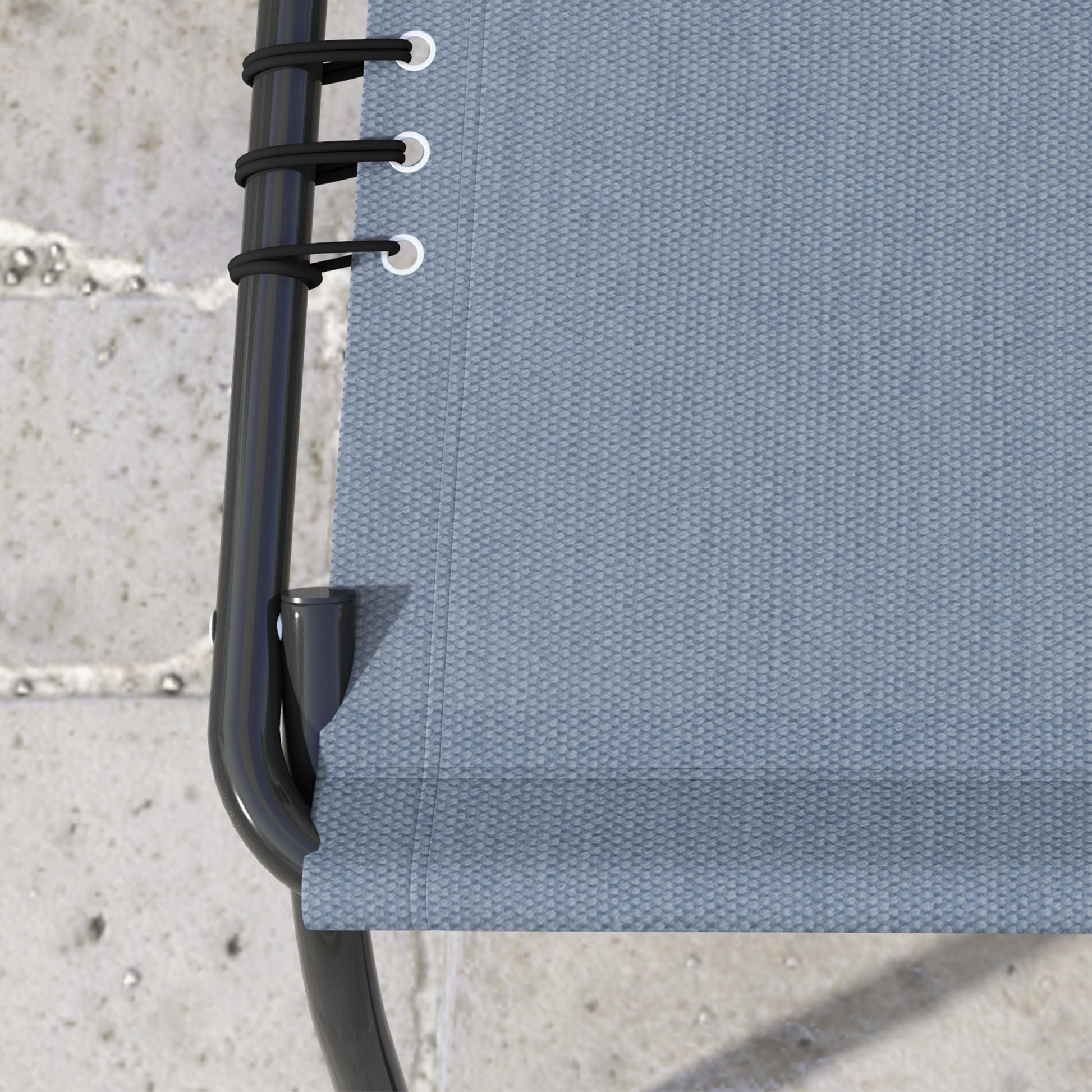 2 Pcs Beach Chaise Lounge 4 Adjustable Positions Sleeping Bed