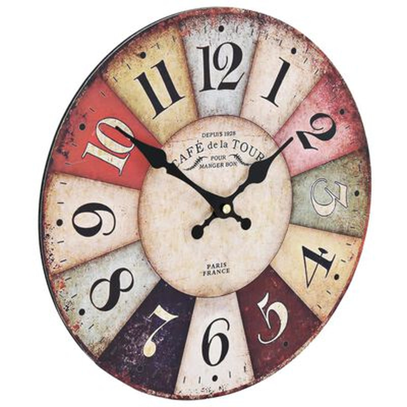 Vintage Wall Clock Colourful 30 Cm