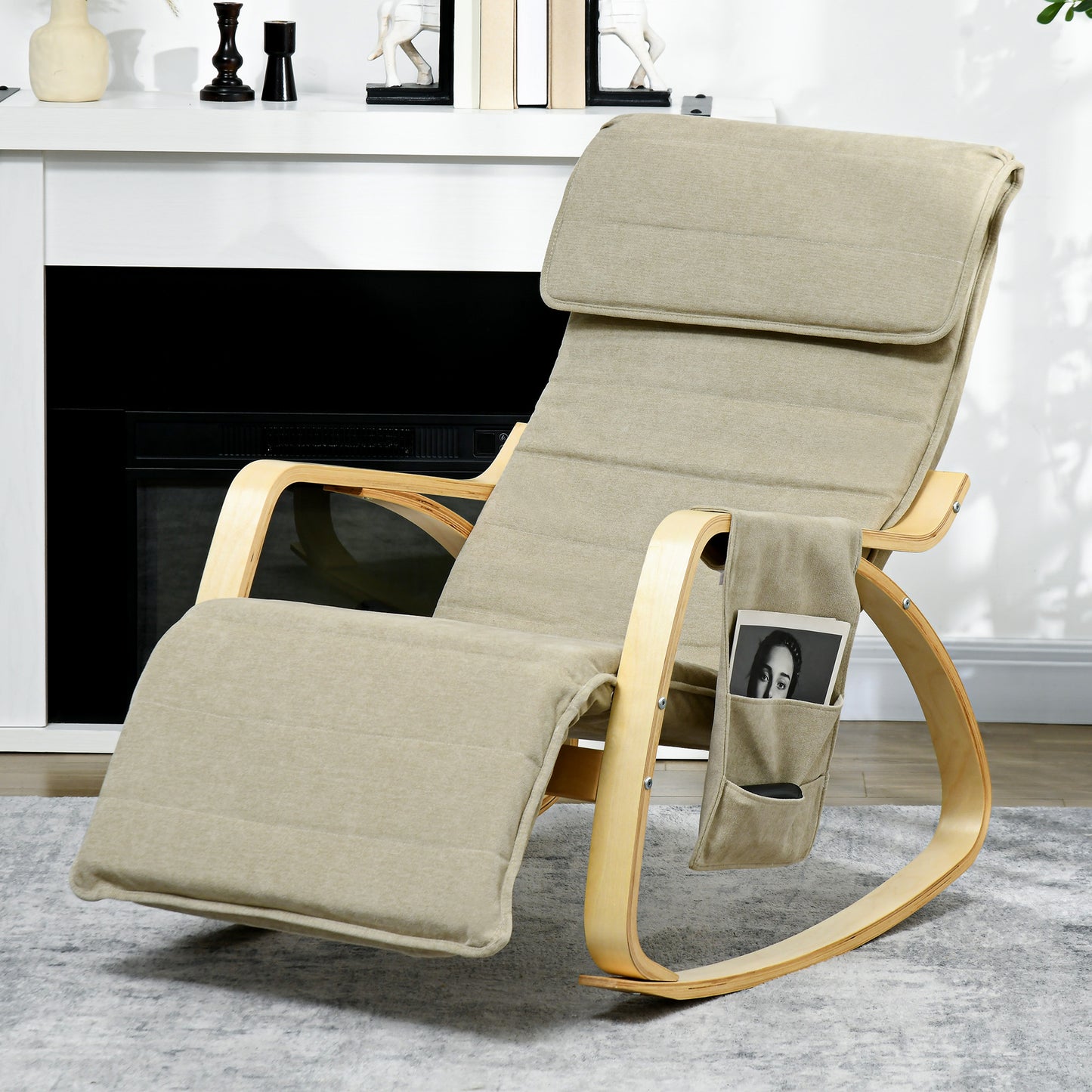 Modern Rocking Lounge Chair Recliner with Adjustable Footrest