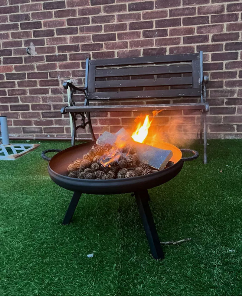 Fire Pit Outdoor, Garden Patio Heater Charcoal Log Wood Burner, Steel Fire Bowl