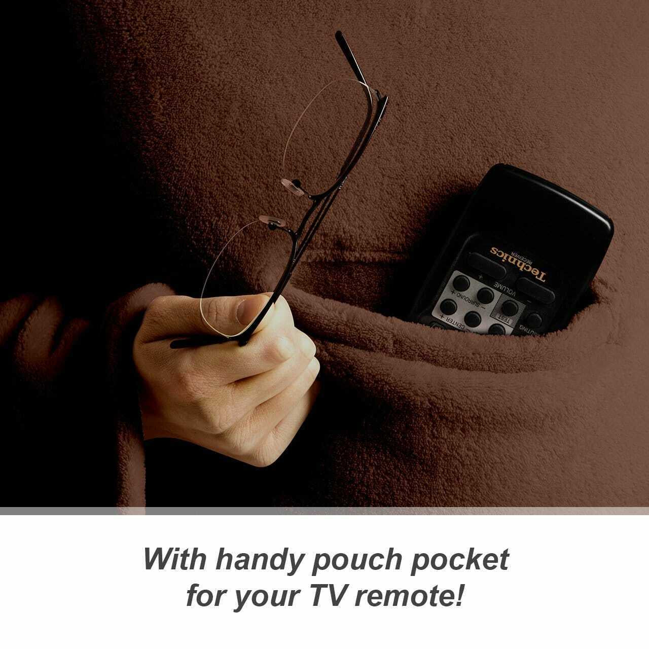 Genuine Snug Rug DELUXE ™ ADULT Cosy Warm SLEEVED Arms Blanket Fleece Official