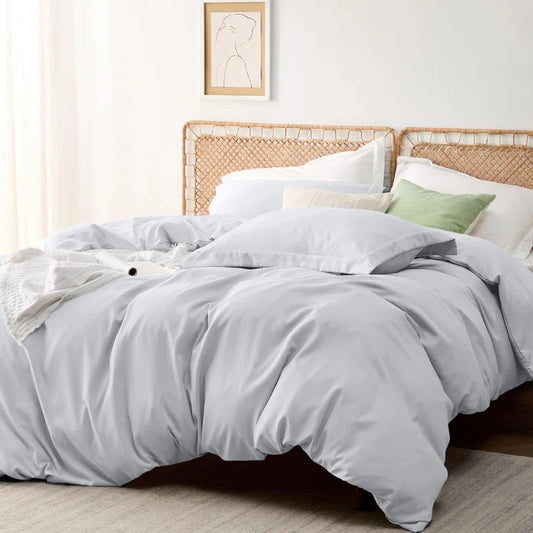 Odil Microfiber Solid Colour Duvet Cover Set with Pillowcases