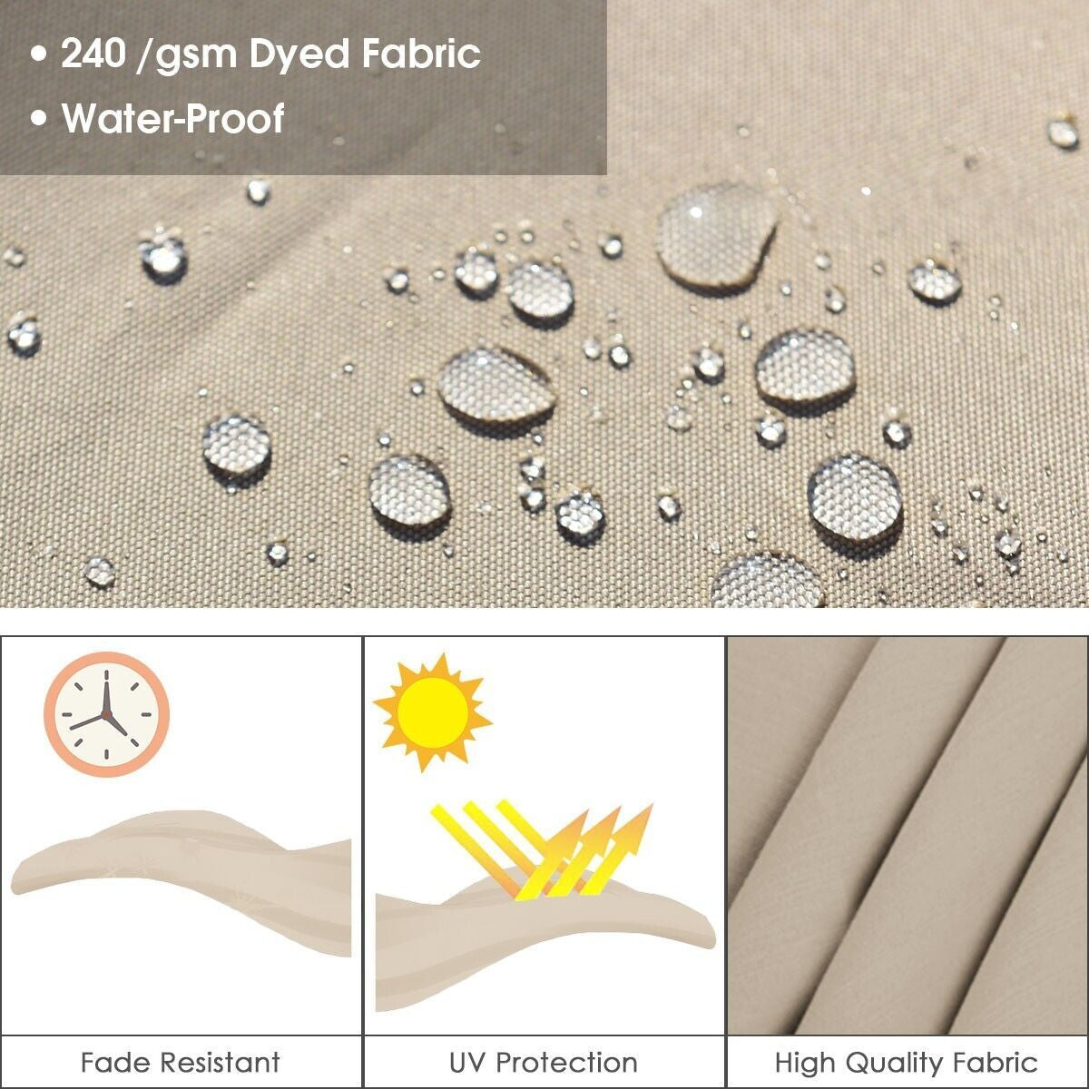 3M Cantilever Garden Parasol with Tilted Design and 360° Rotation