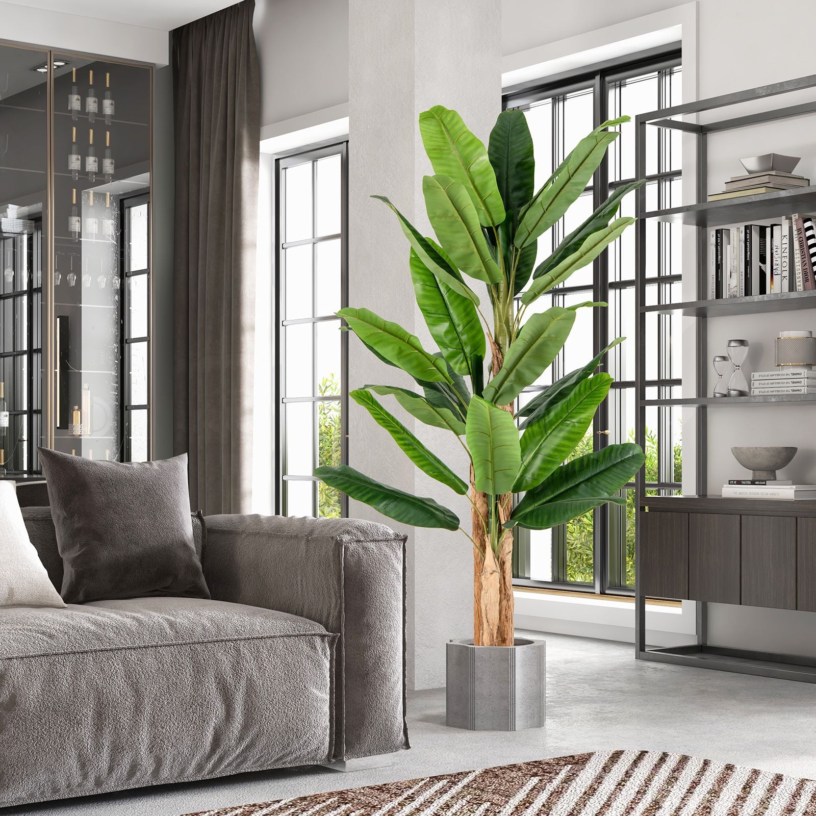 195Cm Tall Artificial Banana Tree with 27 Large Leaves