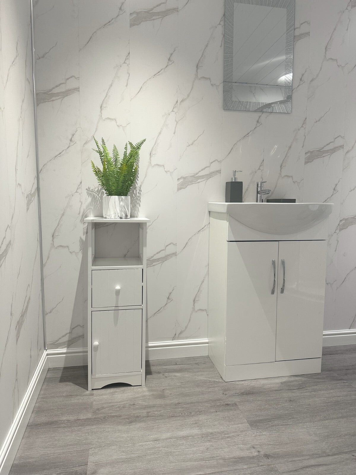 10 White Black Grey Sparkle & Marble Shower Wall Panels PVC Bathroom Cladding