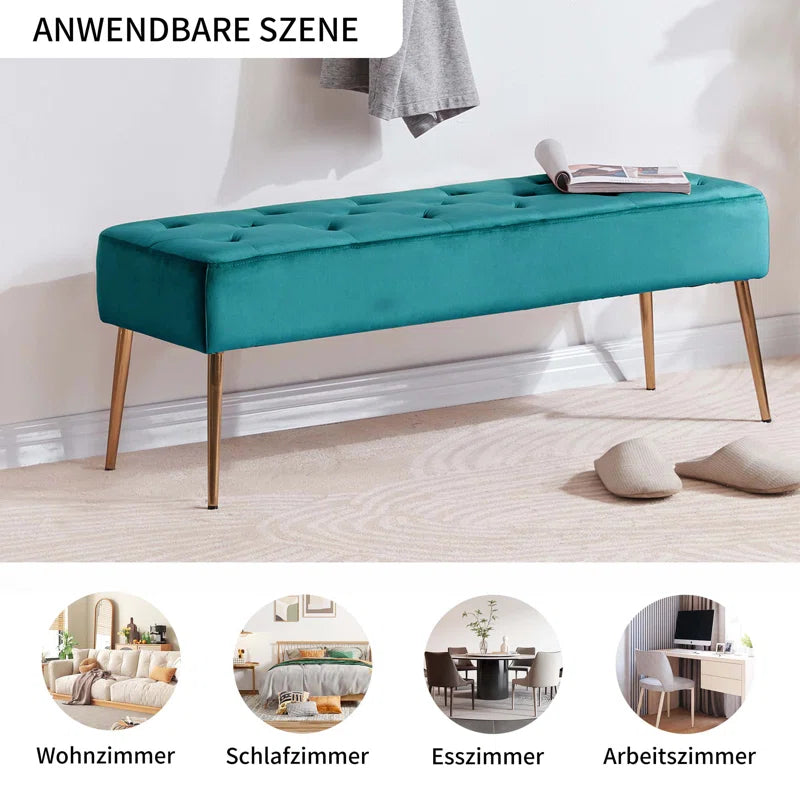 Velvet Upholstered Bench