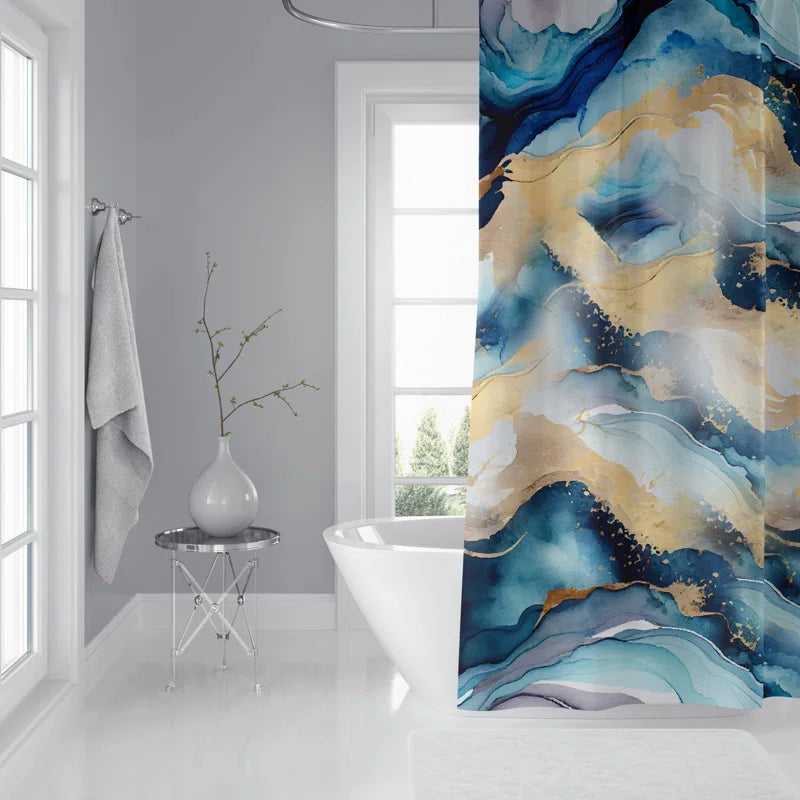 Extra Long Fabric Single Shower Curtain
