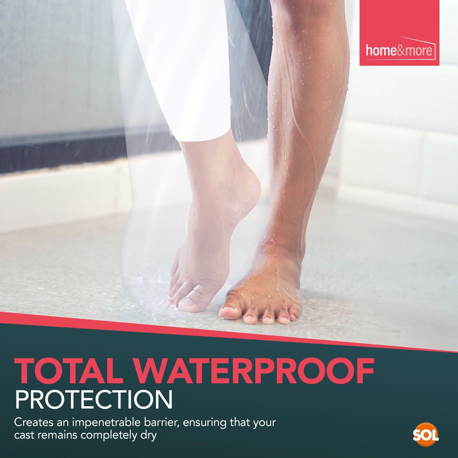 4 Waterproof Half Leg Cast Cover Plaster Foot Protector Reusable for Bath Shower