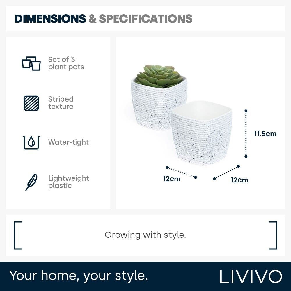 LIVIVO Plastic Garden Flowerpot, Planter Basket for Indoor & Outdoor Plants