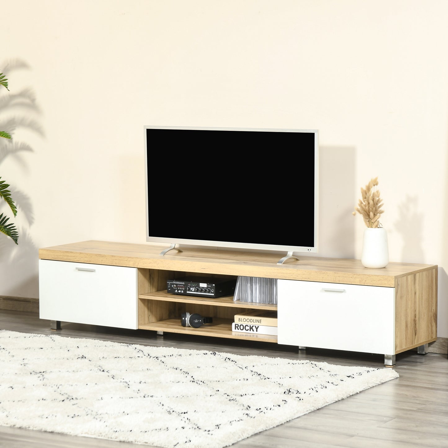 Modern Unit for TV W/ Cabinet Shelf for Living Room