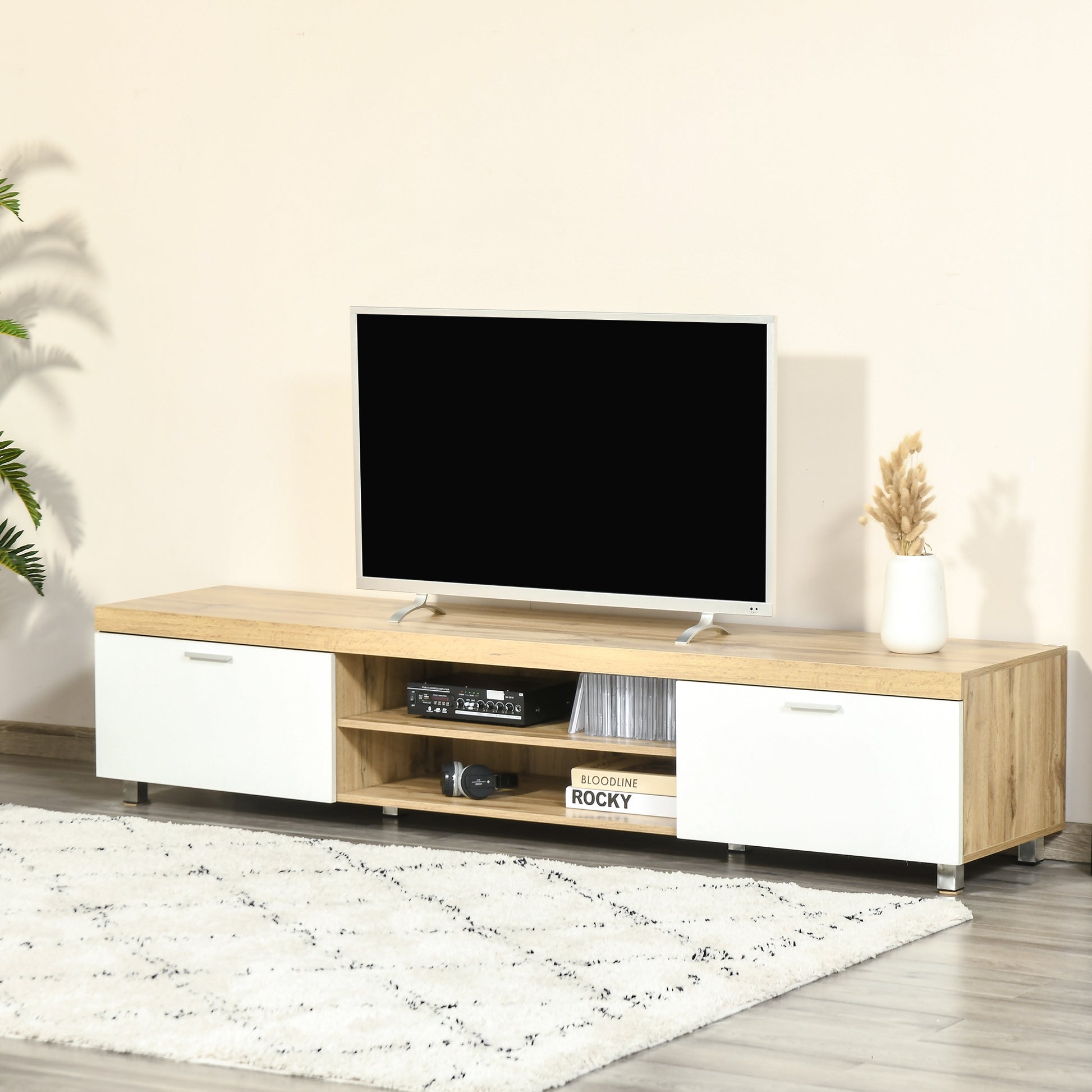 Modern Unit for TV W/ Cabinet Shelf for Living Room