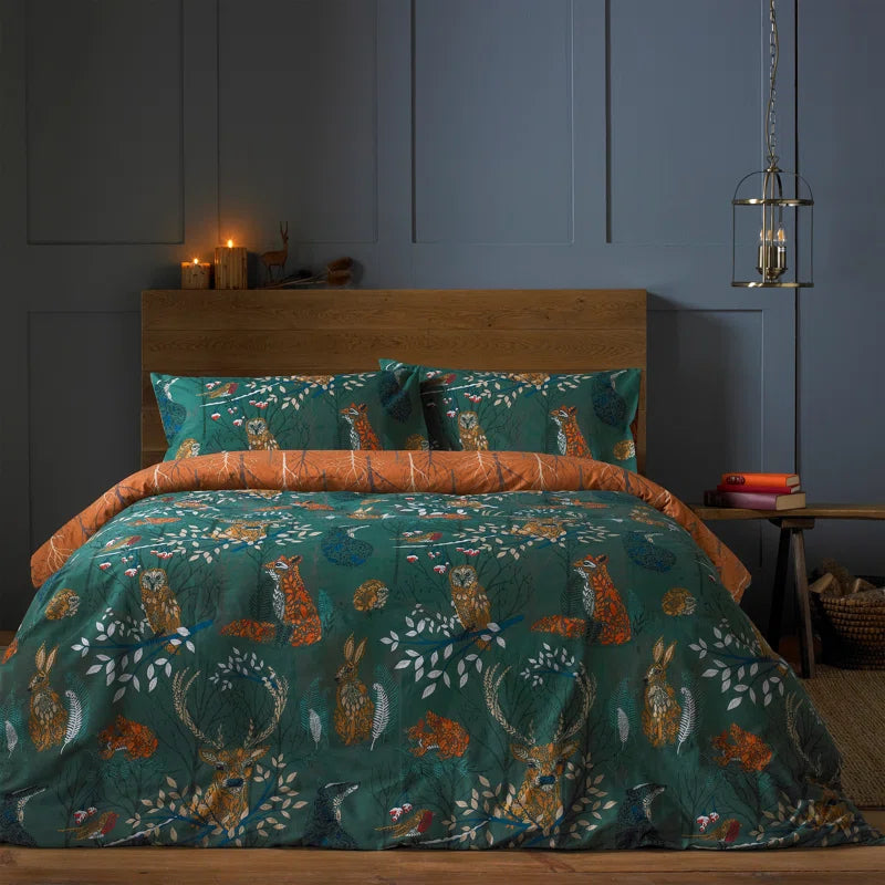Cotton Blend, Polyester Animal Print Duvet Cover Set with Pillowcases