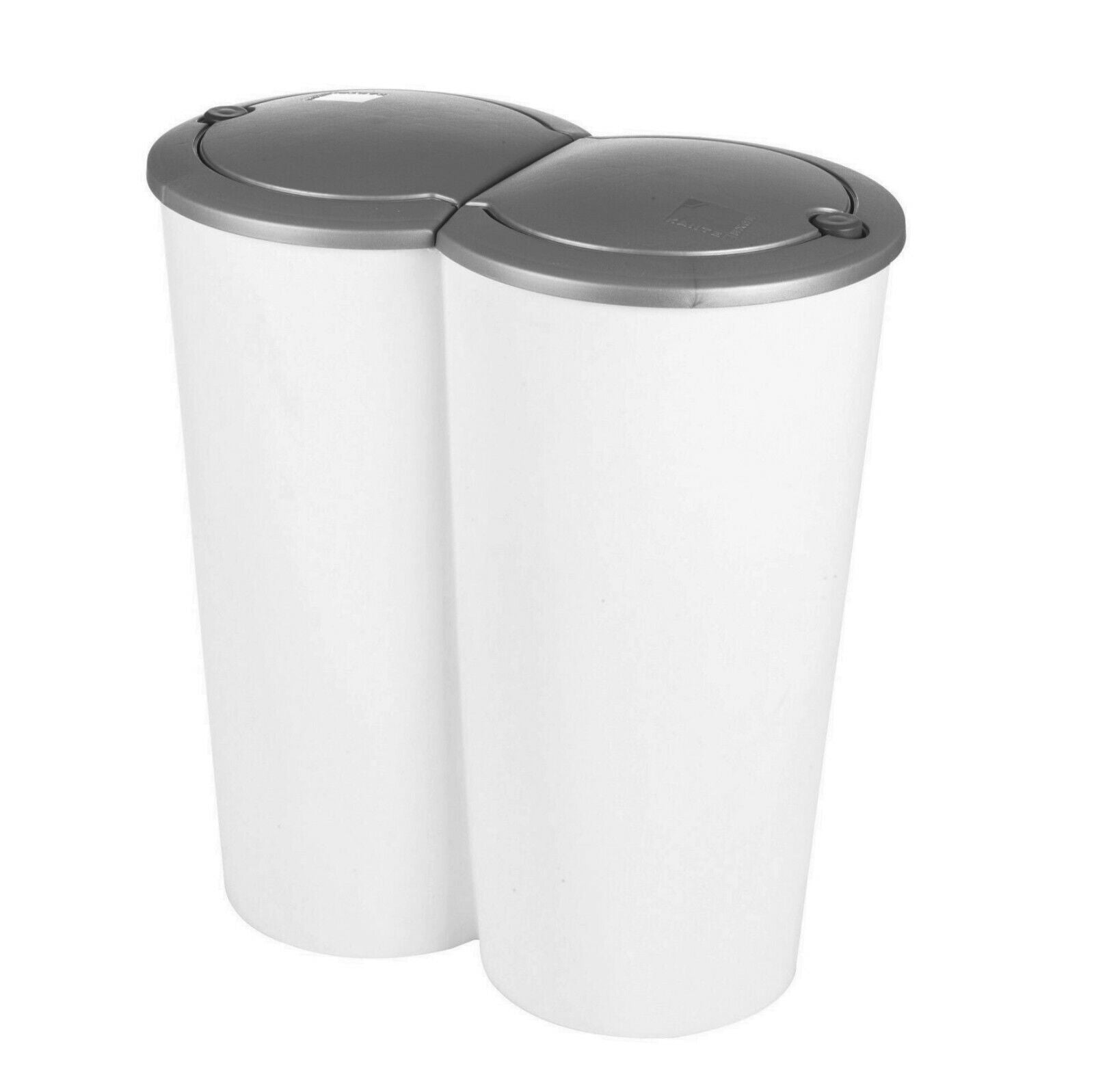 Circular Double Recycling Waste Bin Duo Rubbish Plastic Cardboard Disposal 2X25L