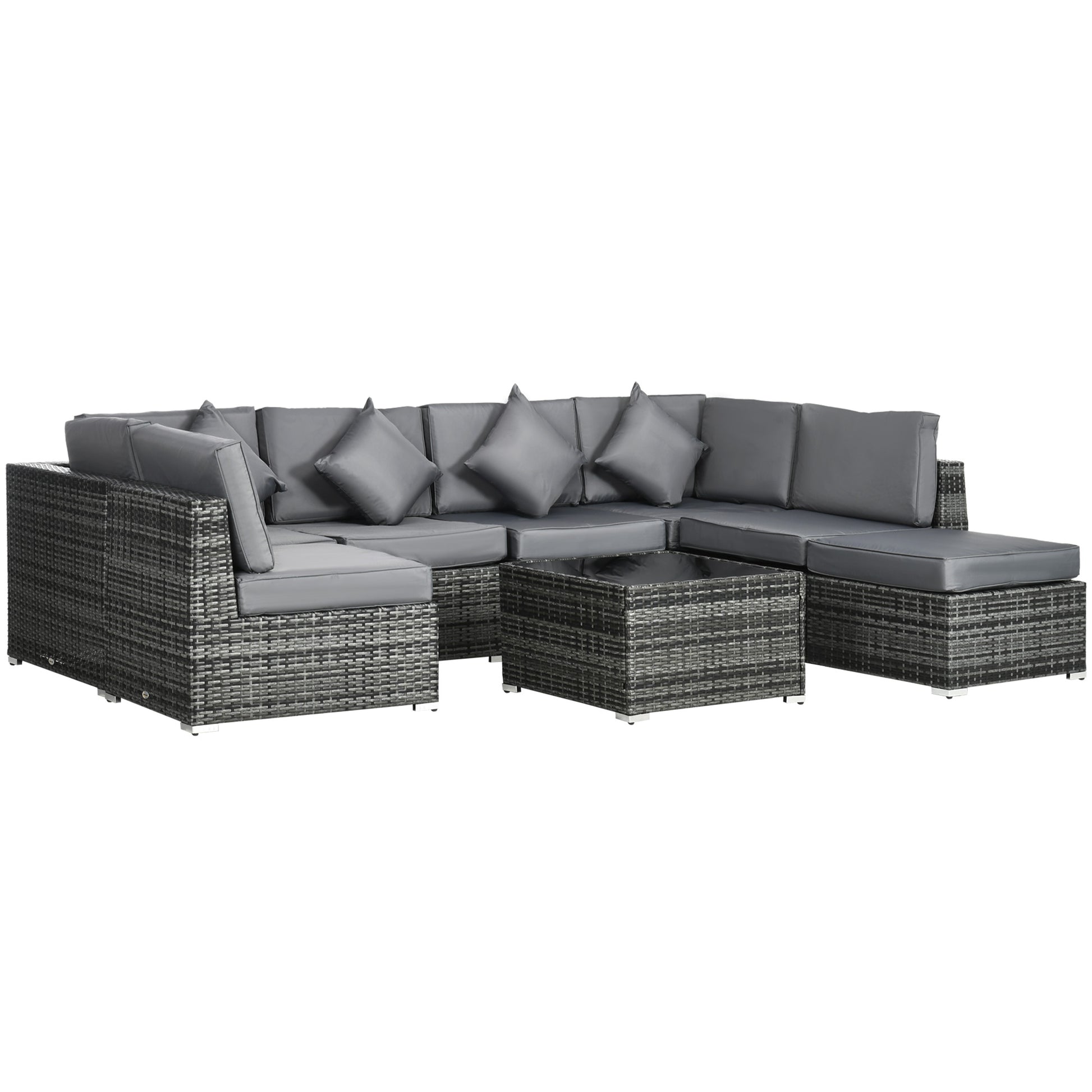 Rattan Outdoor Garden Furniture Patio Corner Sofa Set with Cushions