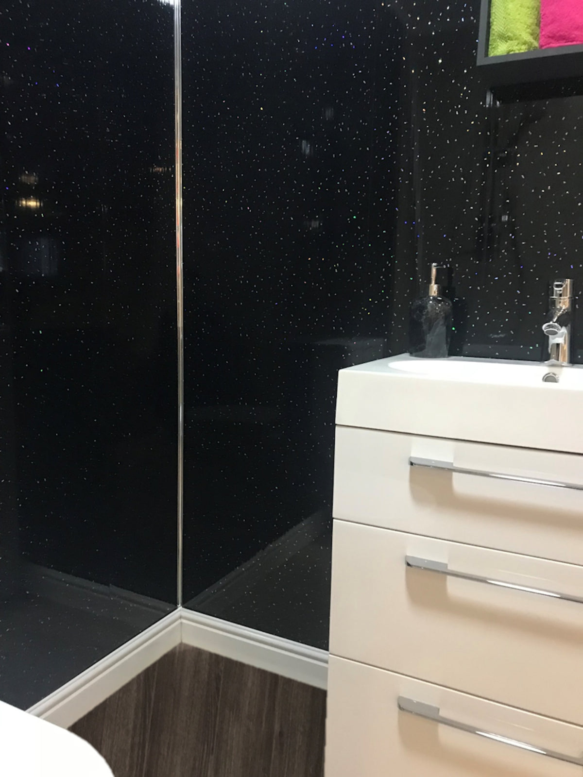 10 White Black Grey Sparkle & Marble Shower Wall Panels PVC Bathroom Cladding