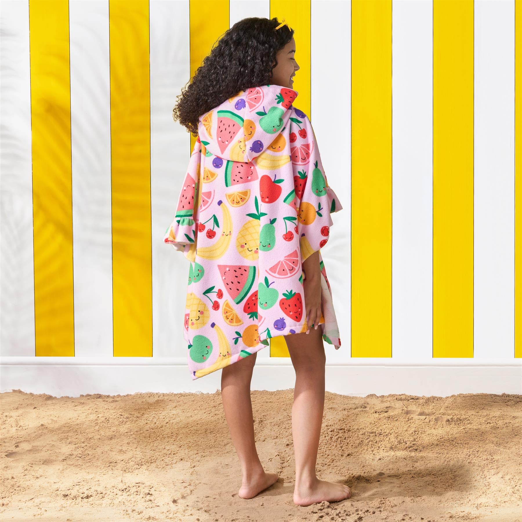 Kids Poncho Beach Towel Hooded Quick Dry Microfibre Holiday Swimming Absorbent